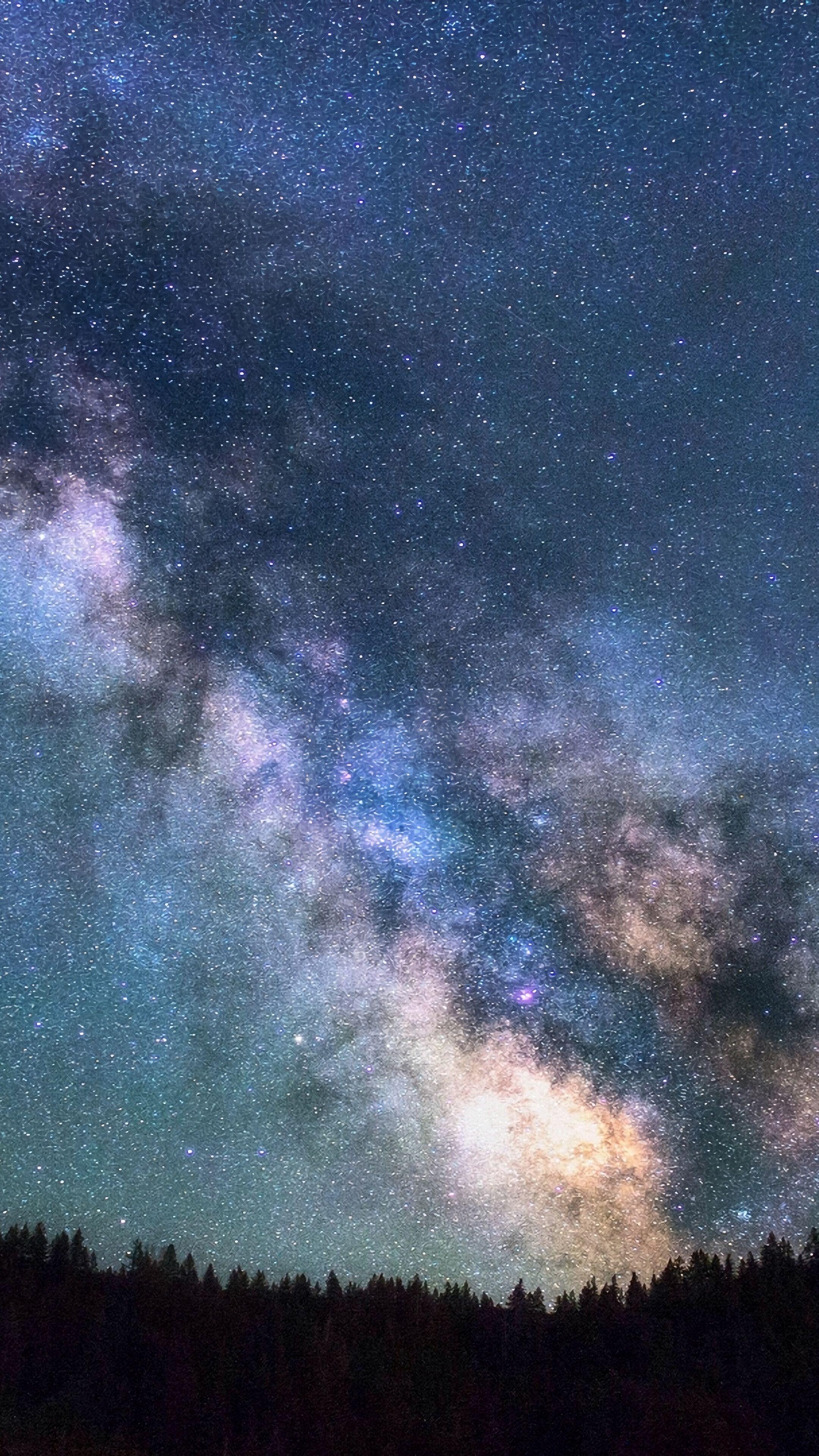 2160x3840 Night, Sky, Stars, Mountain, Scenery, Milky Way, 4K phone HD Wallpaper, Image, Background, Photo and Picture