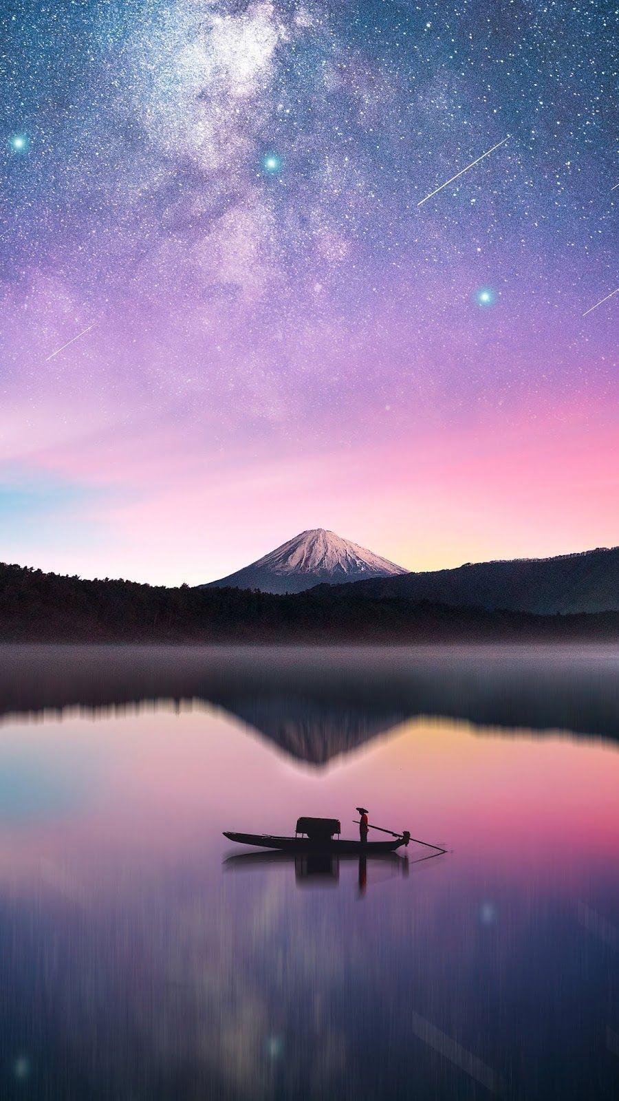 900x1600 Milky Way in mount Fuji mobile wallpaper Mobile Walls