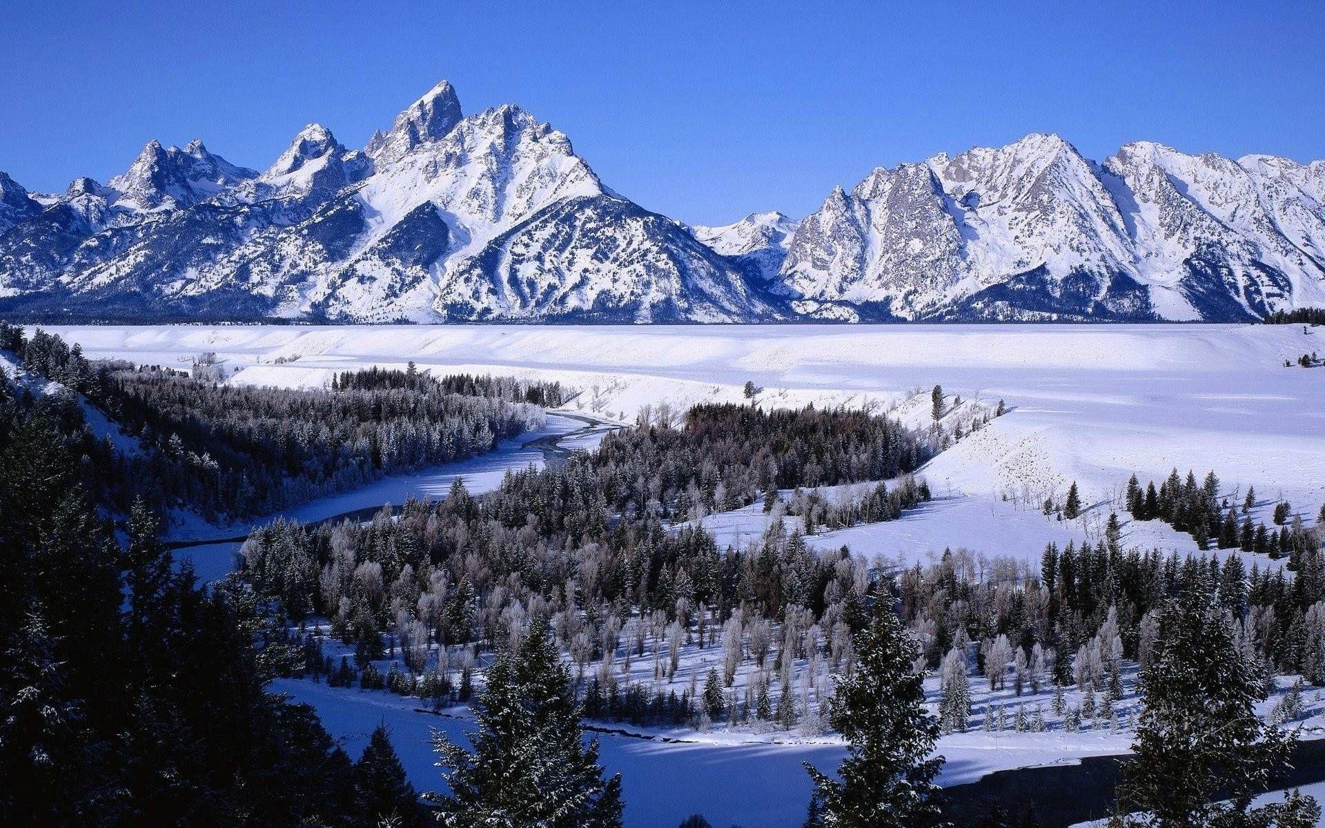 1920x1200 Winter Mountain Desktop Wallpaper .