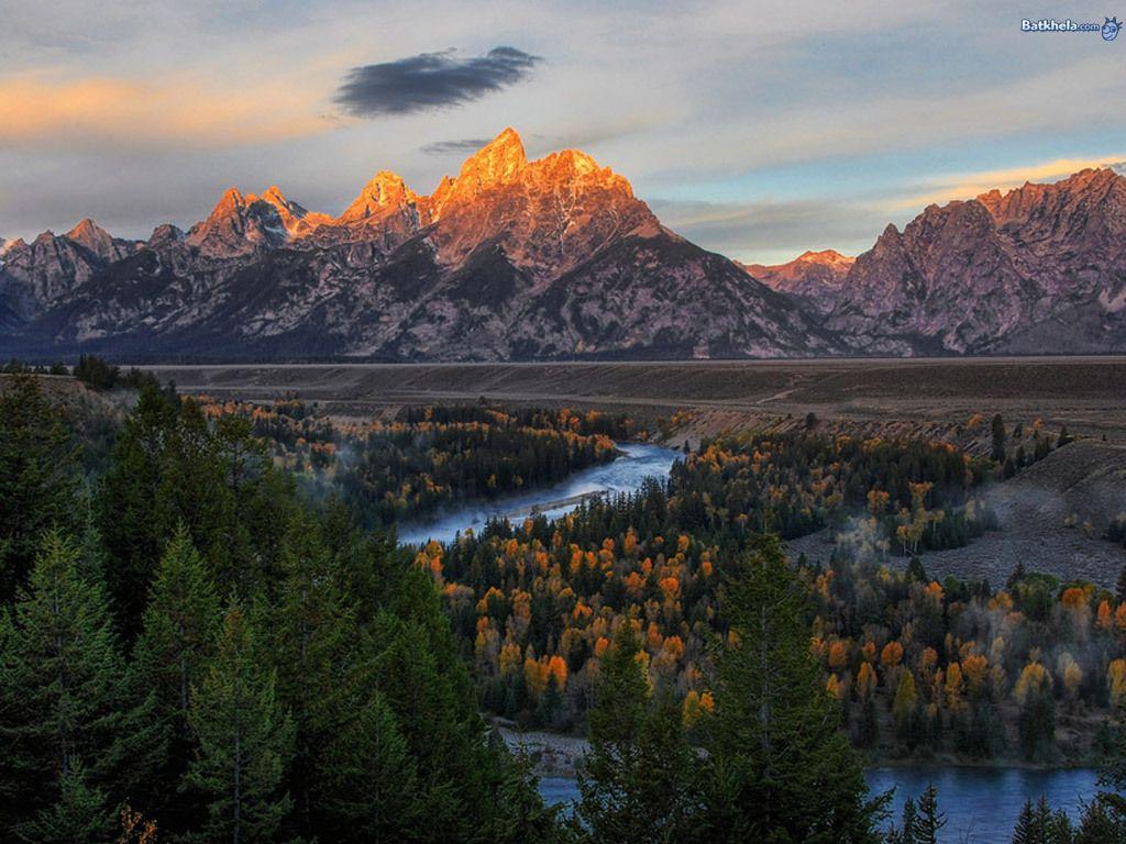1024x768 Landscape Teton National Park, Snake River Overlook