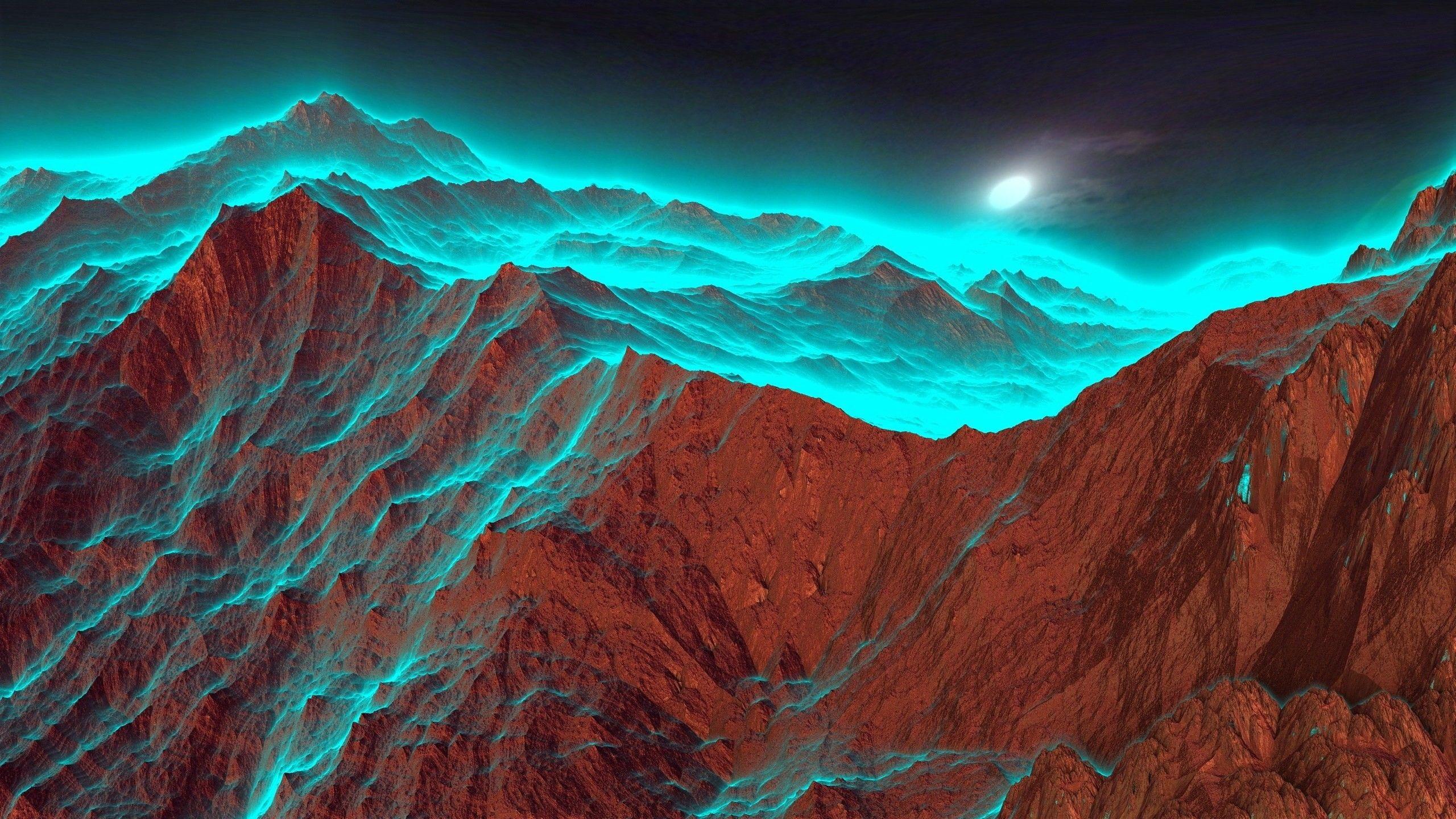 2560x1440 Mountain Wallpaper Red