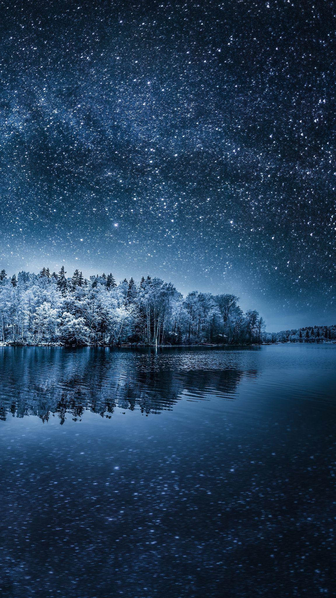 1152x2048 Night Snow Wallpaper Free HD Wallpaper