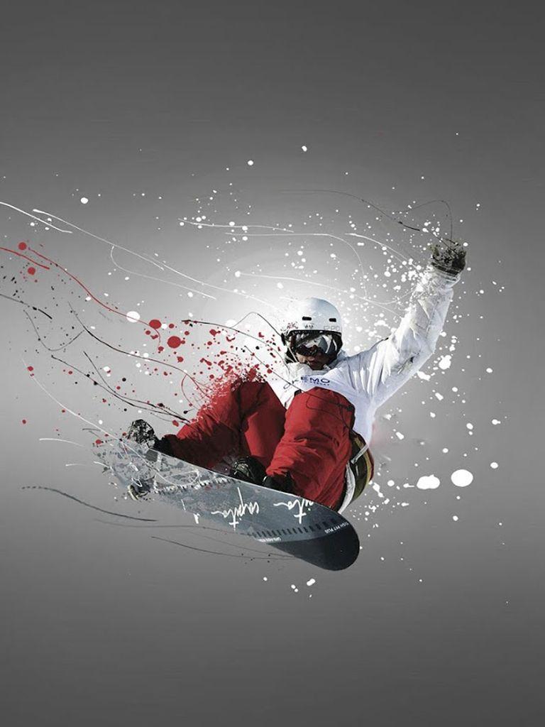768x1024 Snowboard HD Mobile Wallpaper Free Downlaod
