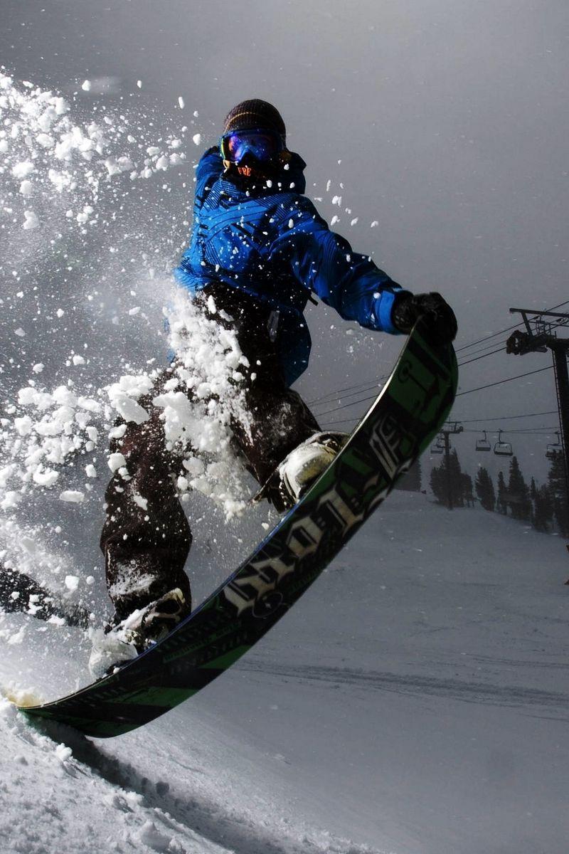 800x1200 Download Wallpaper 800x1200 Snowboard, Evening, Snow, Light, Trick Iphone 4s 4 For Parallax HD Background