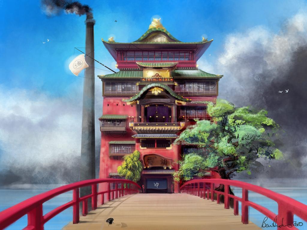 1024x768 Ben hayao miyazaki japan ogino chihiro spirited away wallpaper