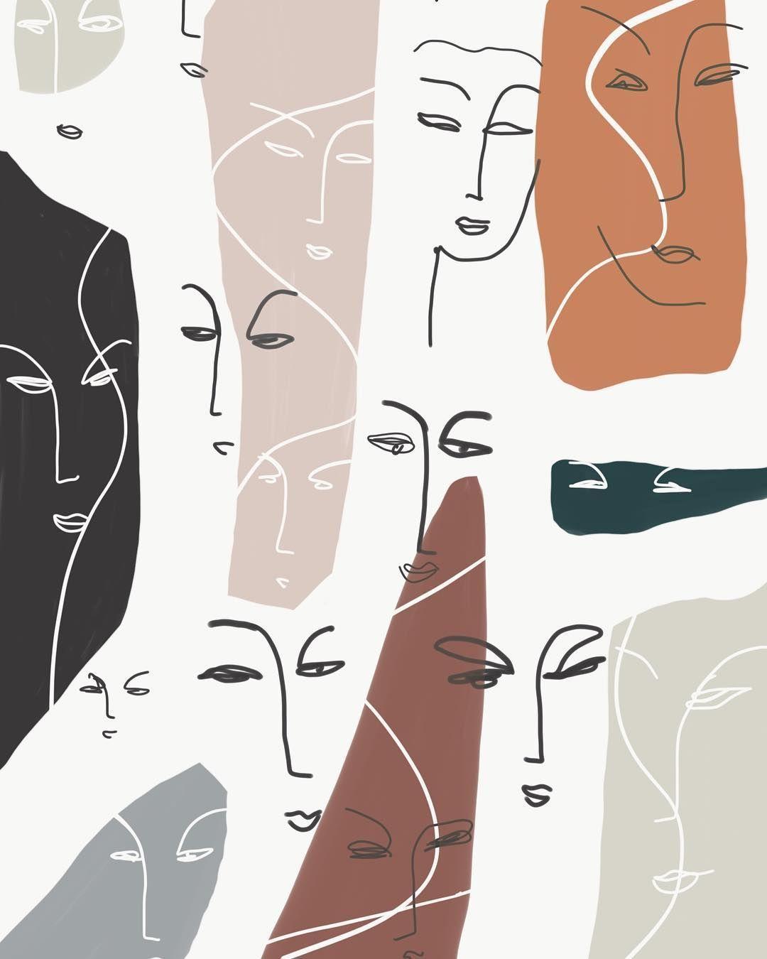 1080x1350 Faces. . #artprints #illustration #contemporaryart #artist #collage #modernart #abstract #abstractart #graph. Art wallpaper, Line art drawings, Abstract face art