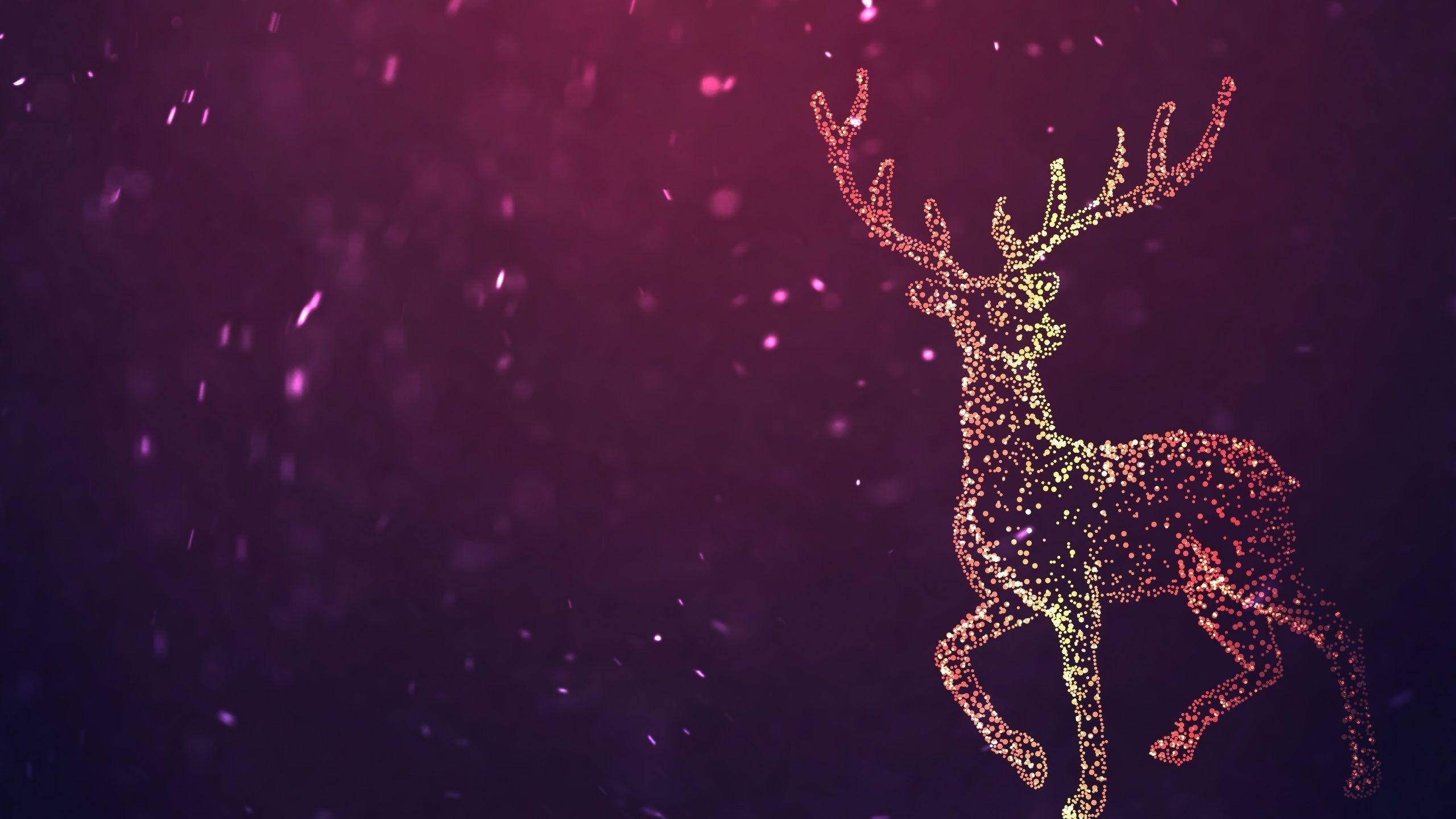 2560x1440 Beautiful Deer, Light Circles, Abstract Design 750x1334 IPhone 8 7 6 6S Wallpaper, Background, Picture, Image