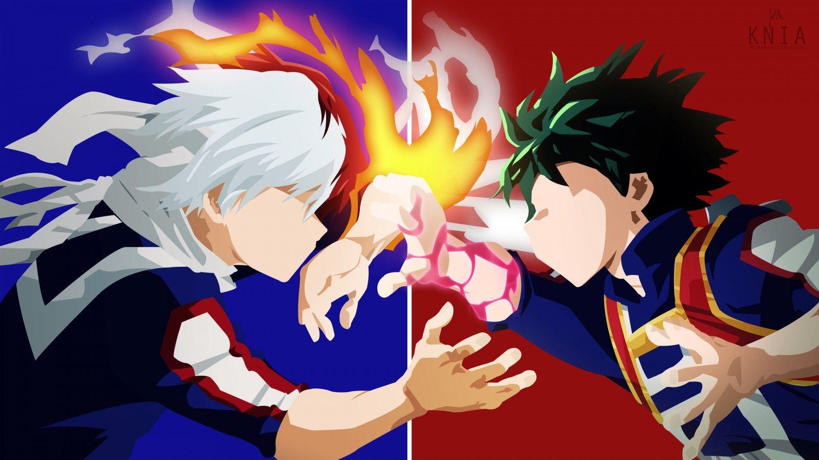 1600x900 My Hero Academia Shoto Todoroki Izuku Midoriya 4K HD Wallpaper