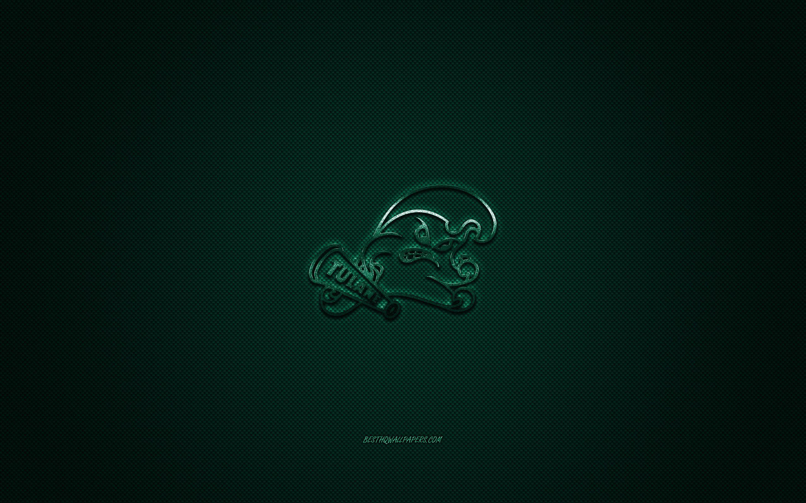 2560x1600 Download wallpaper Tulane Green Wave logo, American football club, NCAA, green logo, green carbon fiber background, American football, New Orleans, Louisiana, USA, Tulane Green Wave for desktop with resolution 2560x1600. High Quality