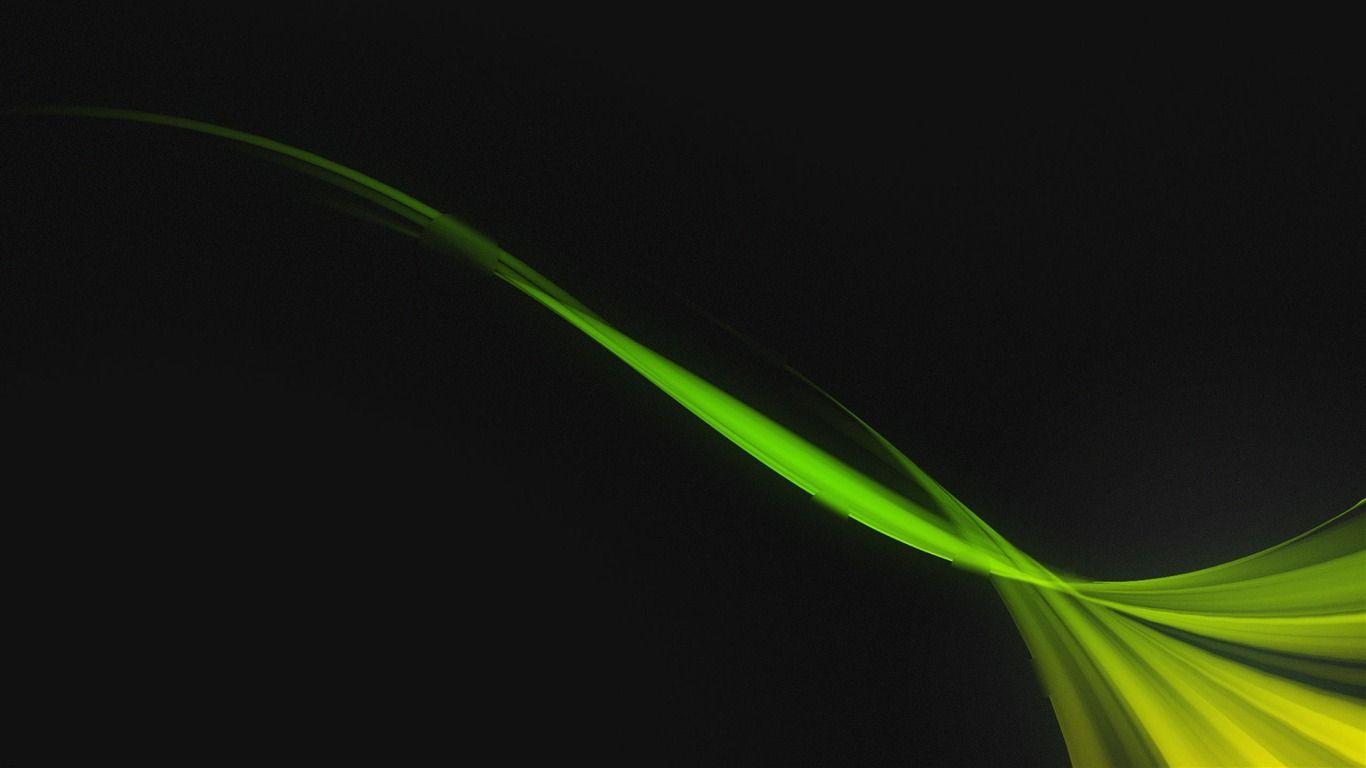 1366x768 Green Black Wave Abstract Art Design Wallpaper
