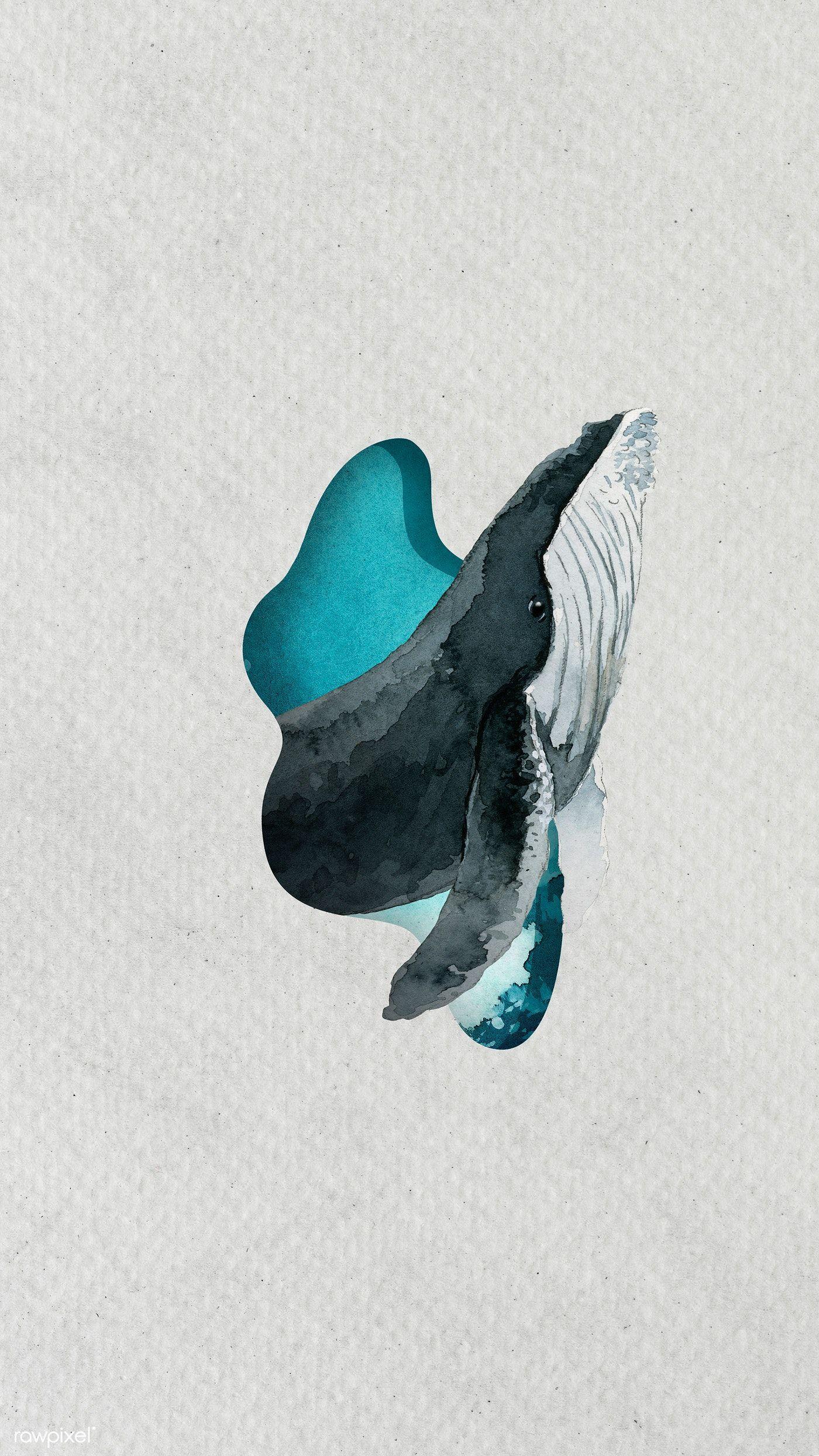 1400x2489 Download premium illustration of Watercolor painted marine life phone. Minimalist animal, Marine life, Jellyfish illustration