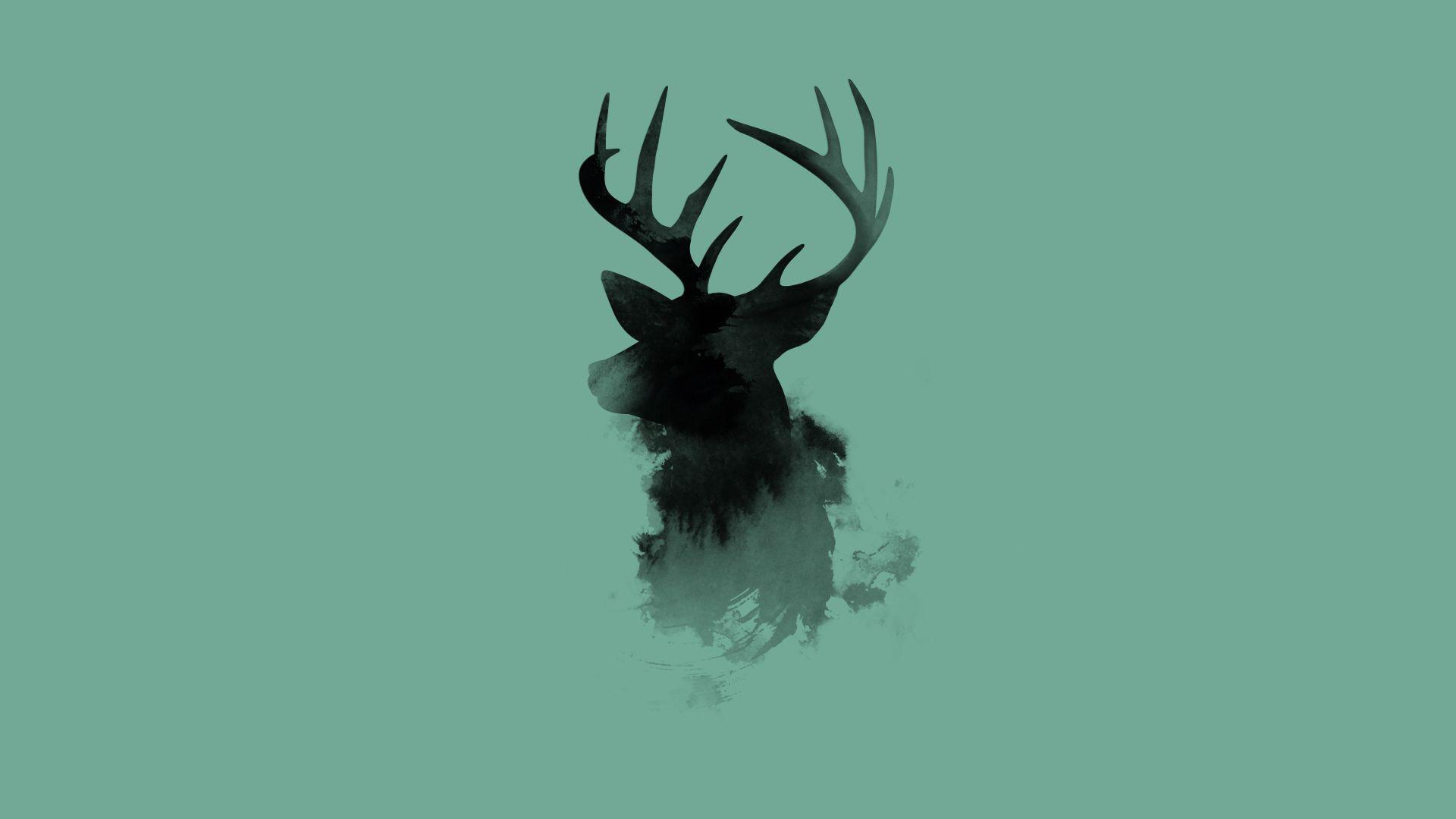 1920x1080 Deer Watercolor 1920x1080. Wallpaper desenho, Wallpaper, Fundos simples