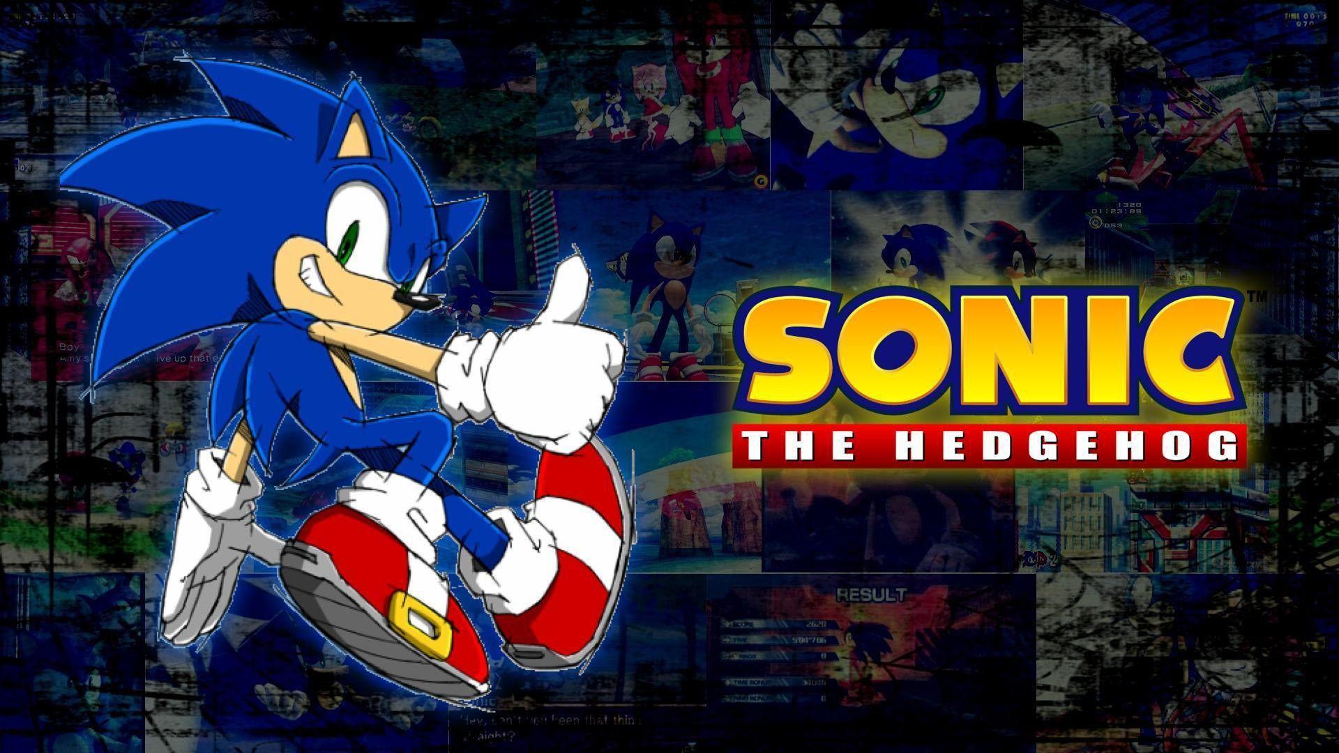 1920x1080 Sonic the Hedgehog In Collage Background HD Sonic Wallpaper