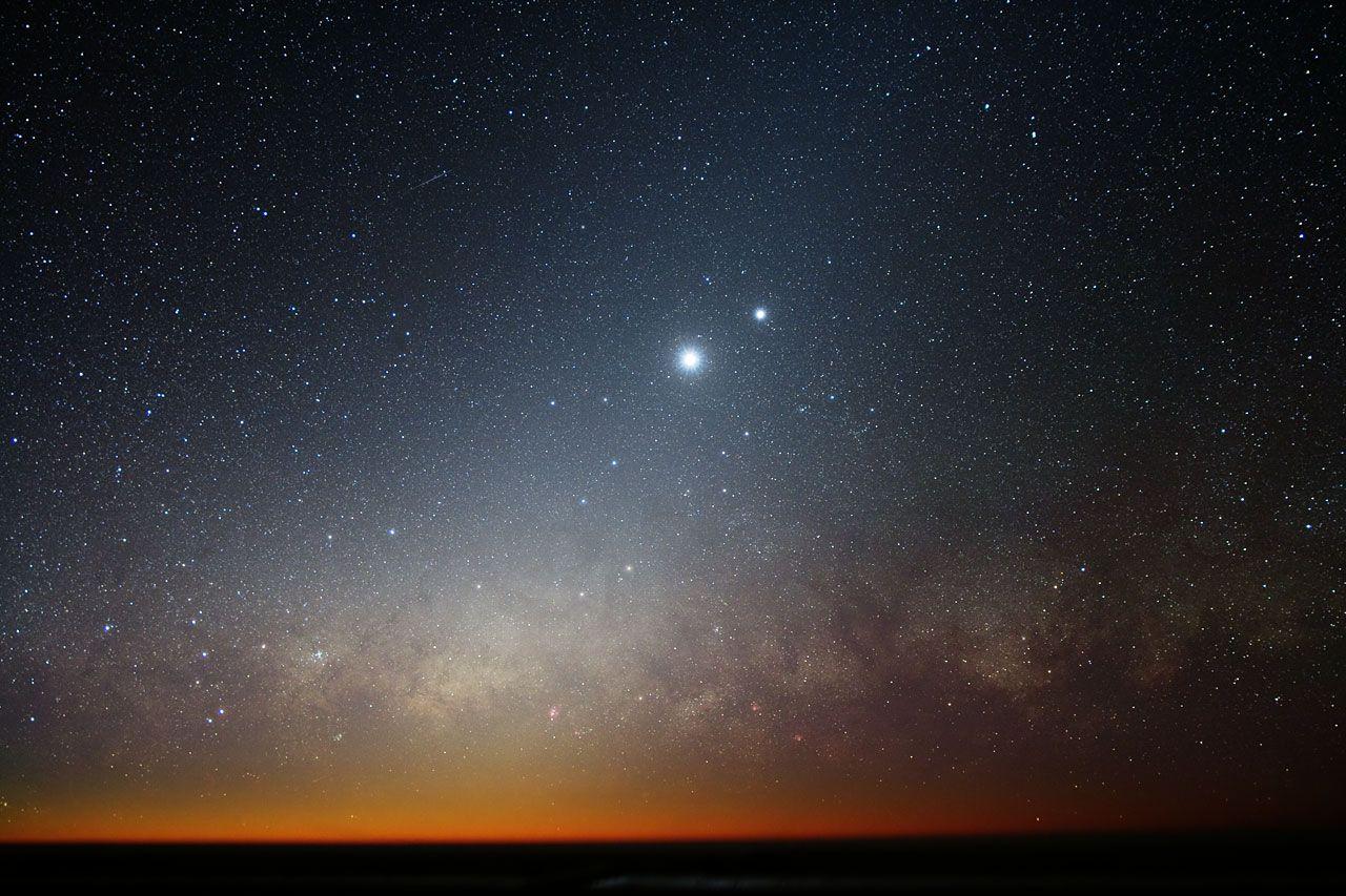 1280x853 Moon, Venus and the Milky Way