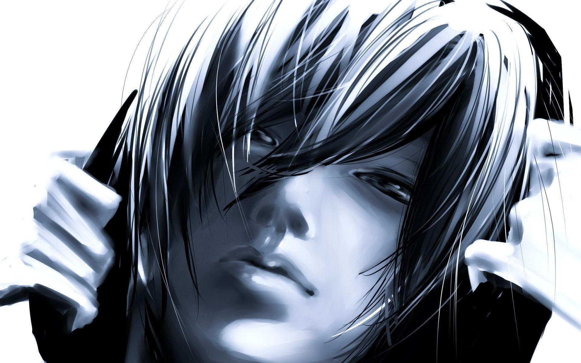 1920x1200 Boy Emo Skull Wallpaper