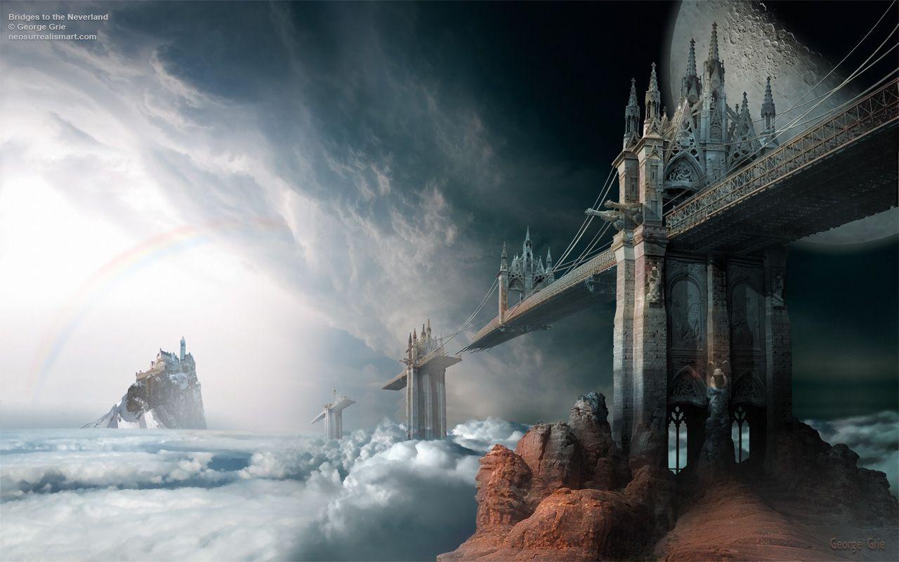 1280x800 Bridges To The Neverland: Surreal Art Print, Poster, Book, Desktop Wallpaper
