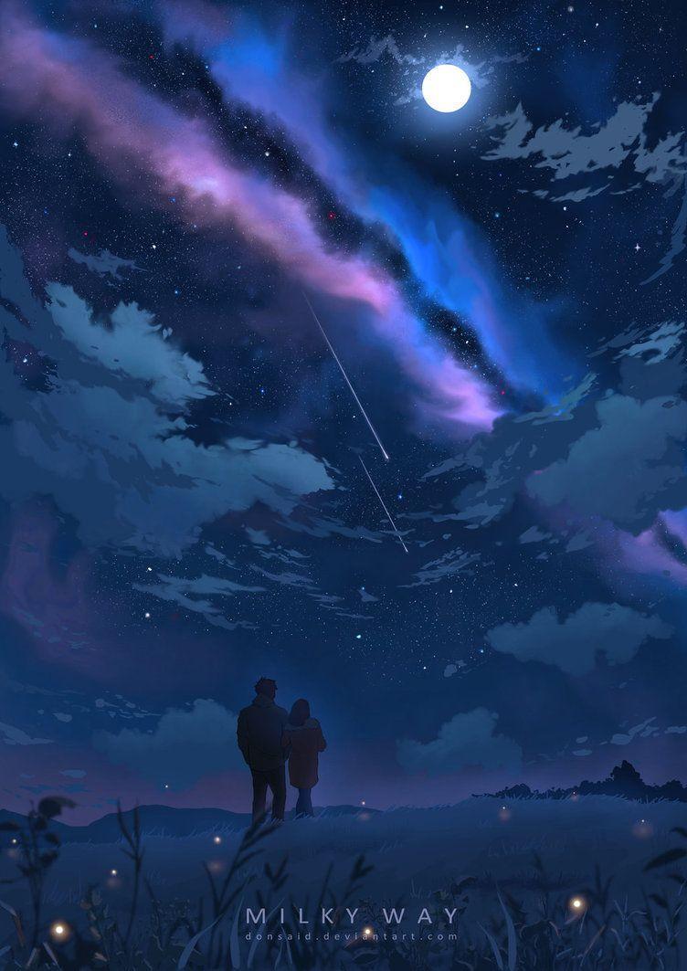 752x1063 Milky Way Anime Wallpaper