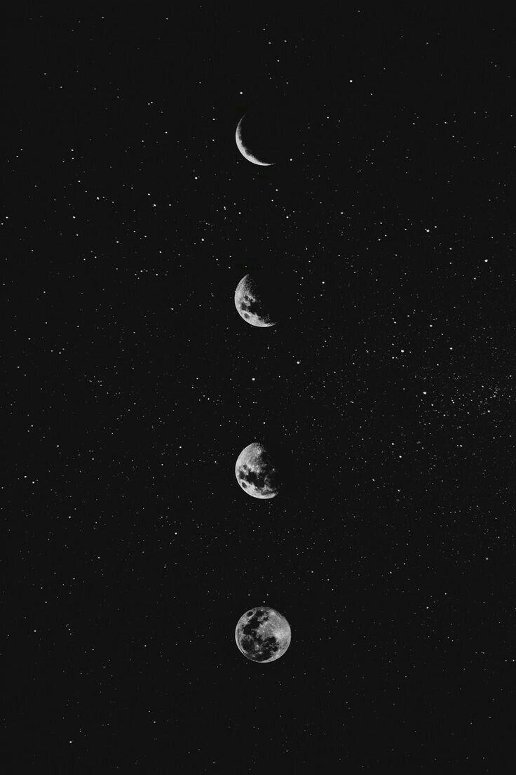 736x1104 black moon space stars wallpaper