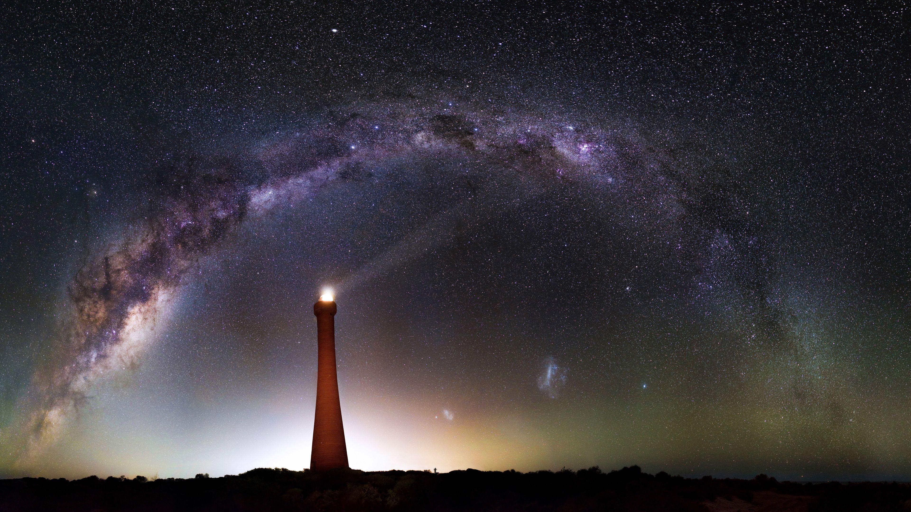3840x2160 Wallpaper 4k Milky Way Over Lighthouse 4k 4k Wallpaper, 5k Wallpaper, Digital Universe Wallpaper, Hd Wallpaper, Lighthouse Wallpaper, Milky Way Wallpaper, Photography Wallpaper