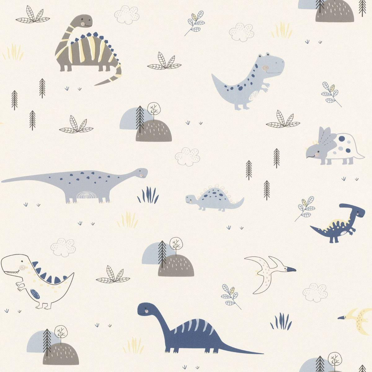 1200x1200 Bambino XVIII Dinosaurs Wallpaper Natural Rasch 249347