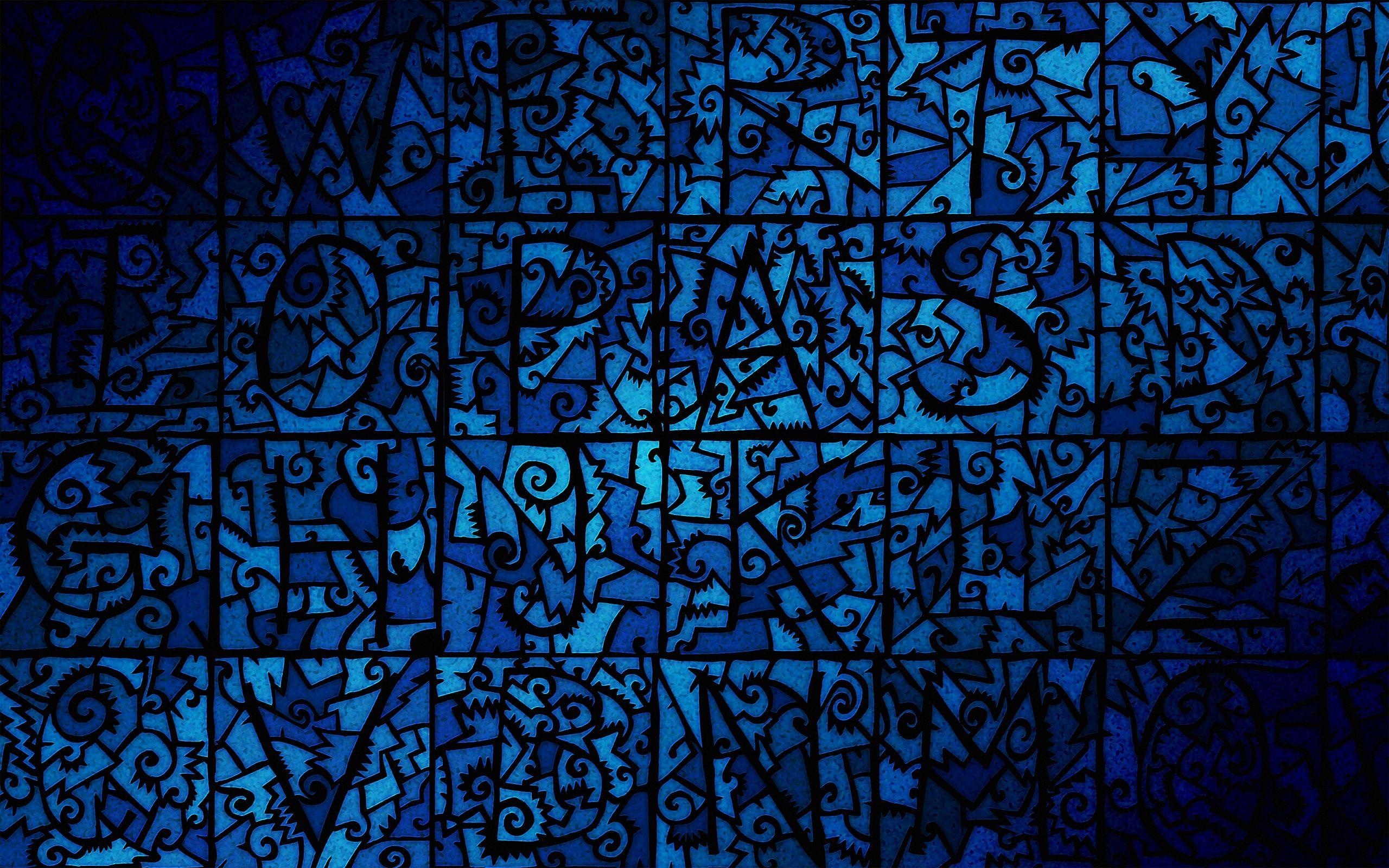 2560x1600 Blue stained glass wallpaperx1600