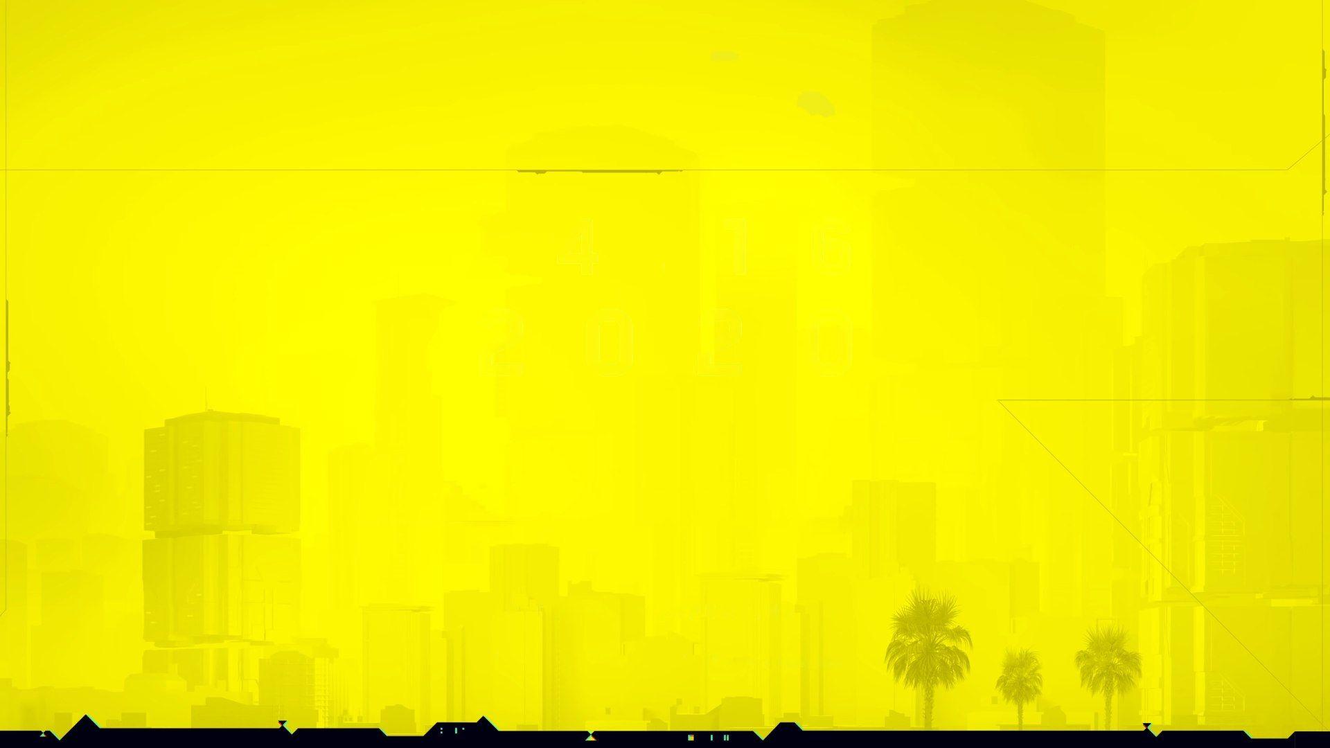 1920x1080 Cyberpunk 2077 Yellow Plain Background Wallpaper HD Wallpaper
