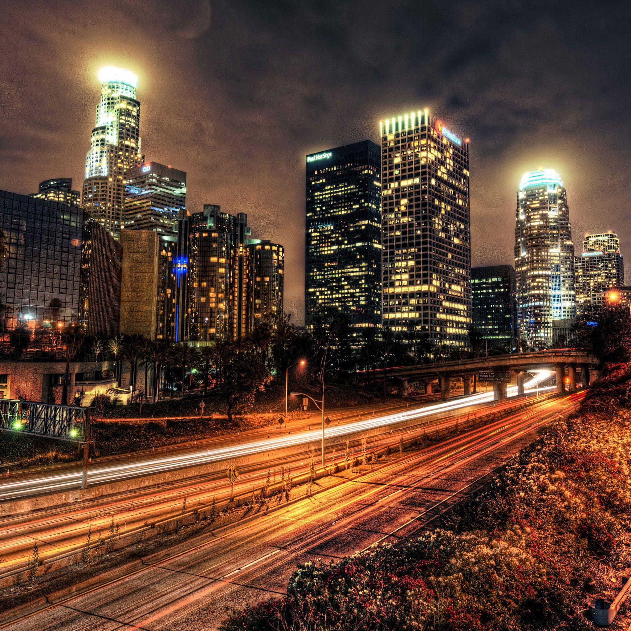 2048x2048 Downtown Los Angeles HD Wallpaper