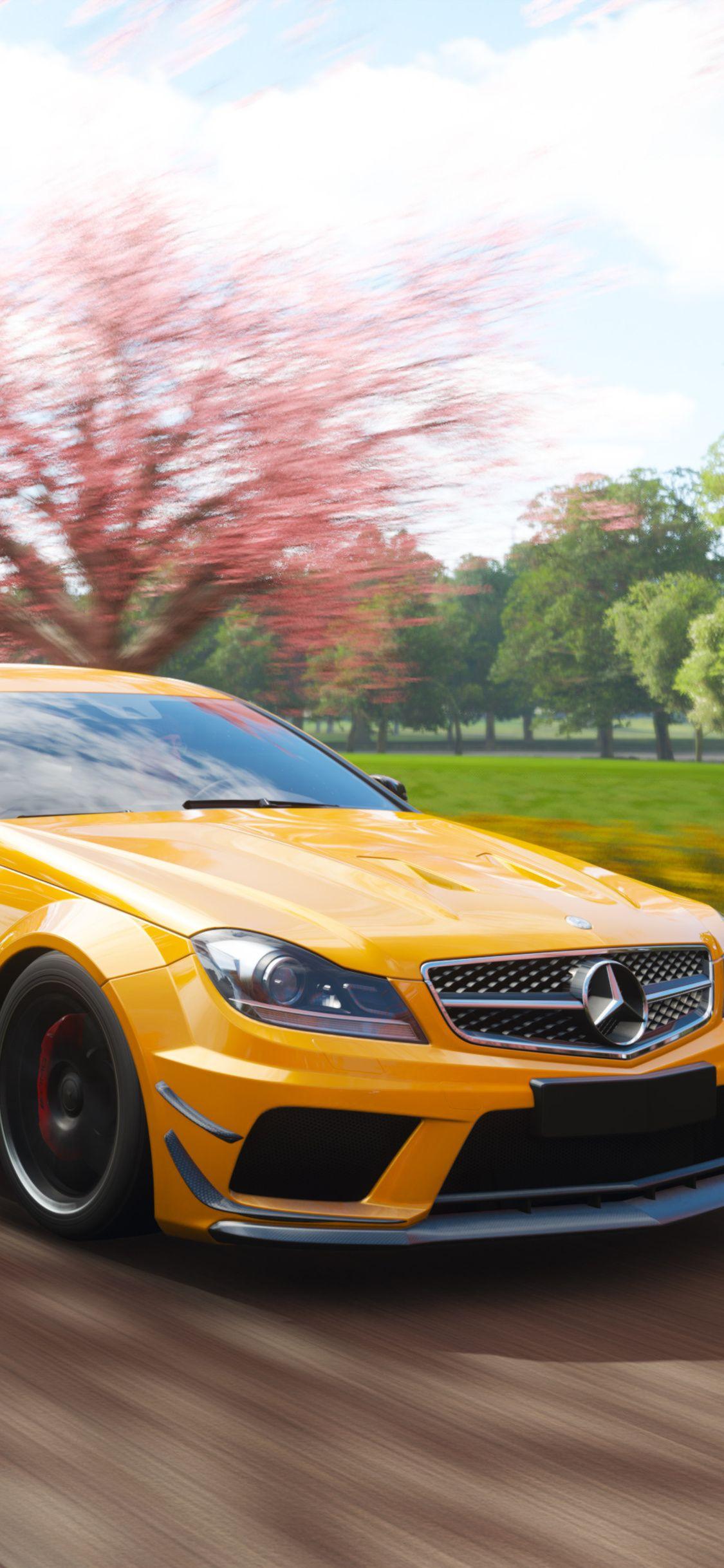 1125x2436 Mercedes Benz C63 AMG Coupe Forza Horizon 4 4k iPhone XS, iPhone iPhone X HD 4k Wallpaper, Image, Background, Photo and Picture