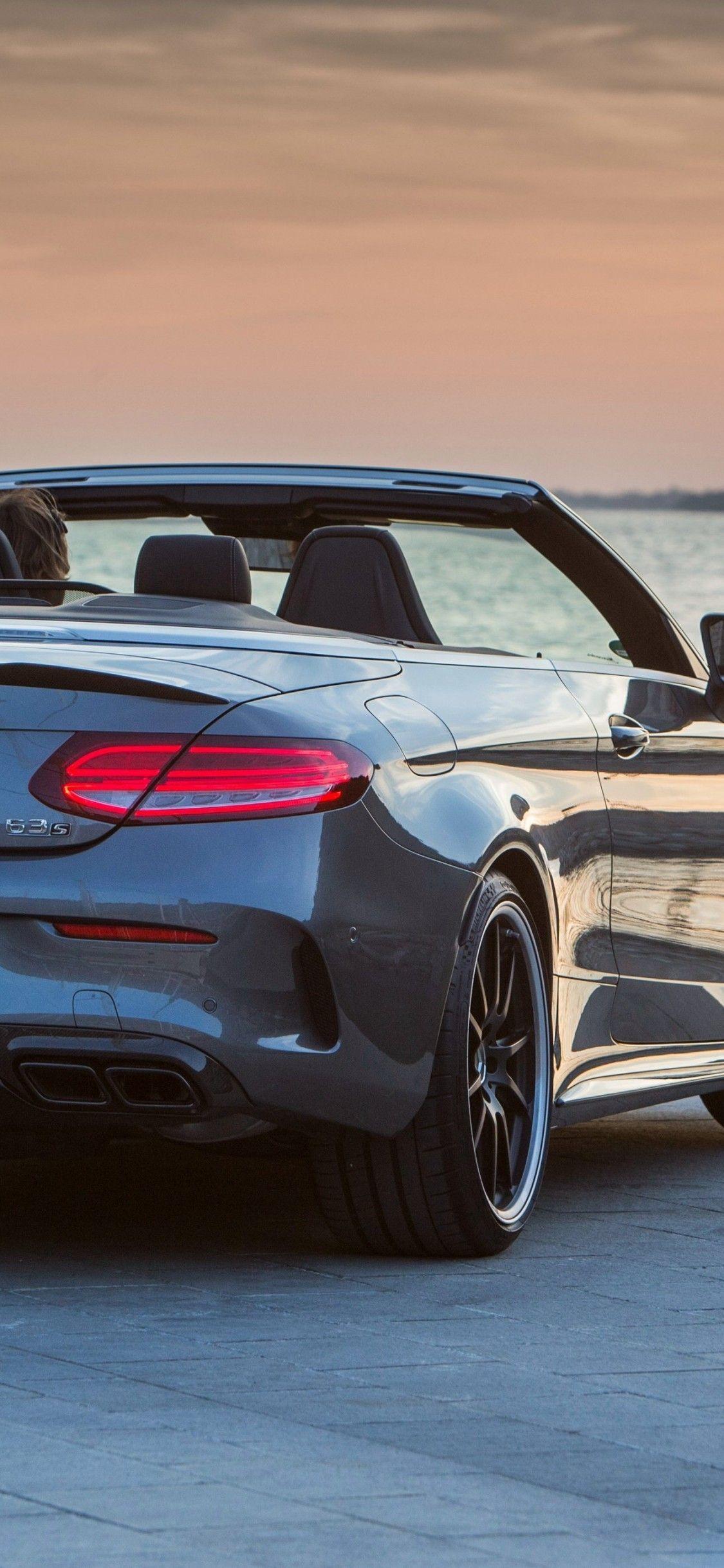 1125x2436 Download 1125x2436 Mercedes Amg C63 S Cabriolet, Cars, Back View, Space Gray Wallpaper for iPhone 11 Pro & X