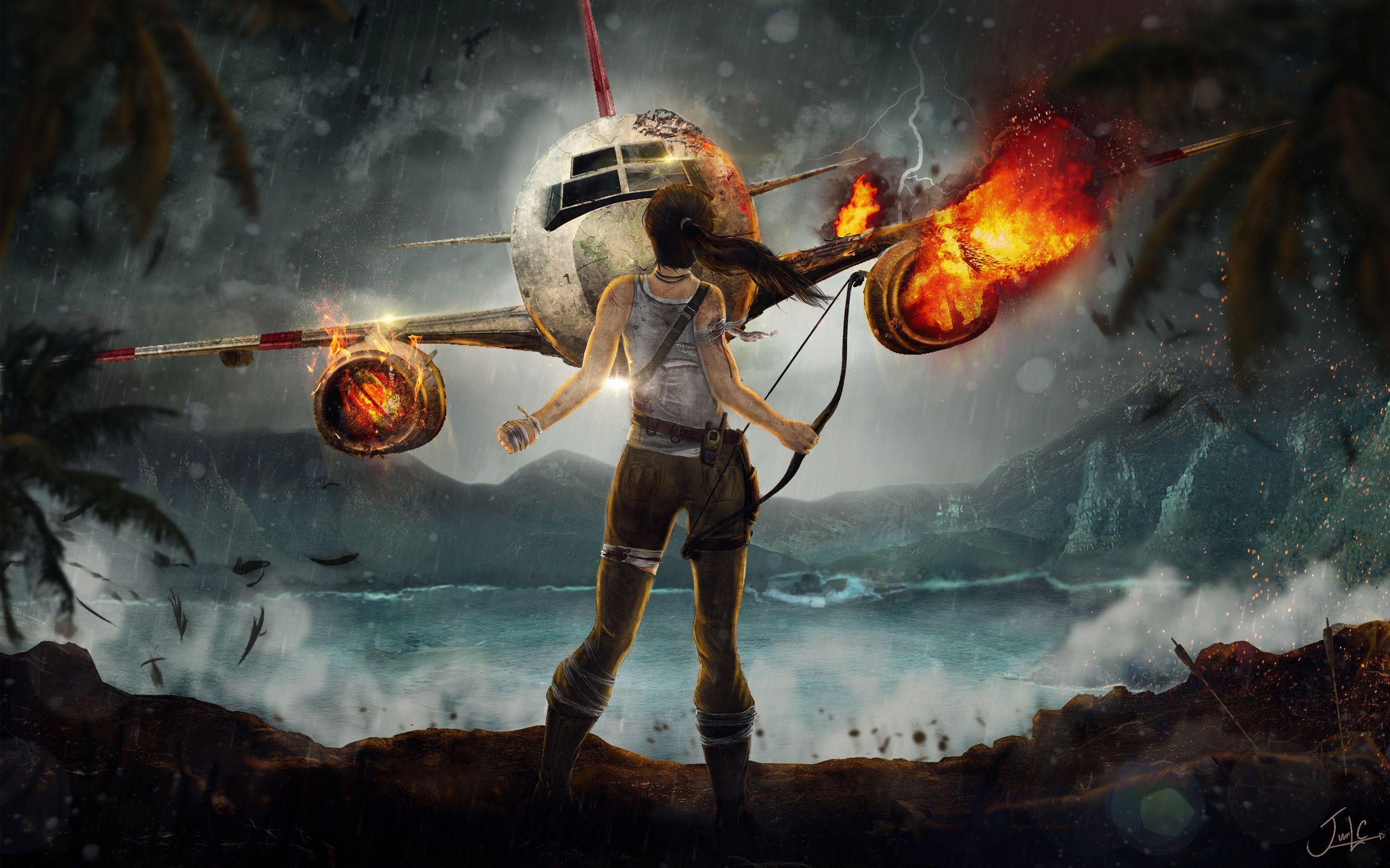 2880x1800 Tomb Raider Wallpaper Plane HD Wallpaper