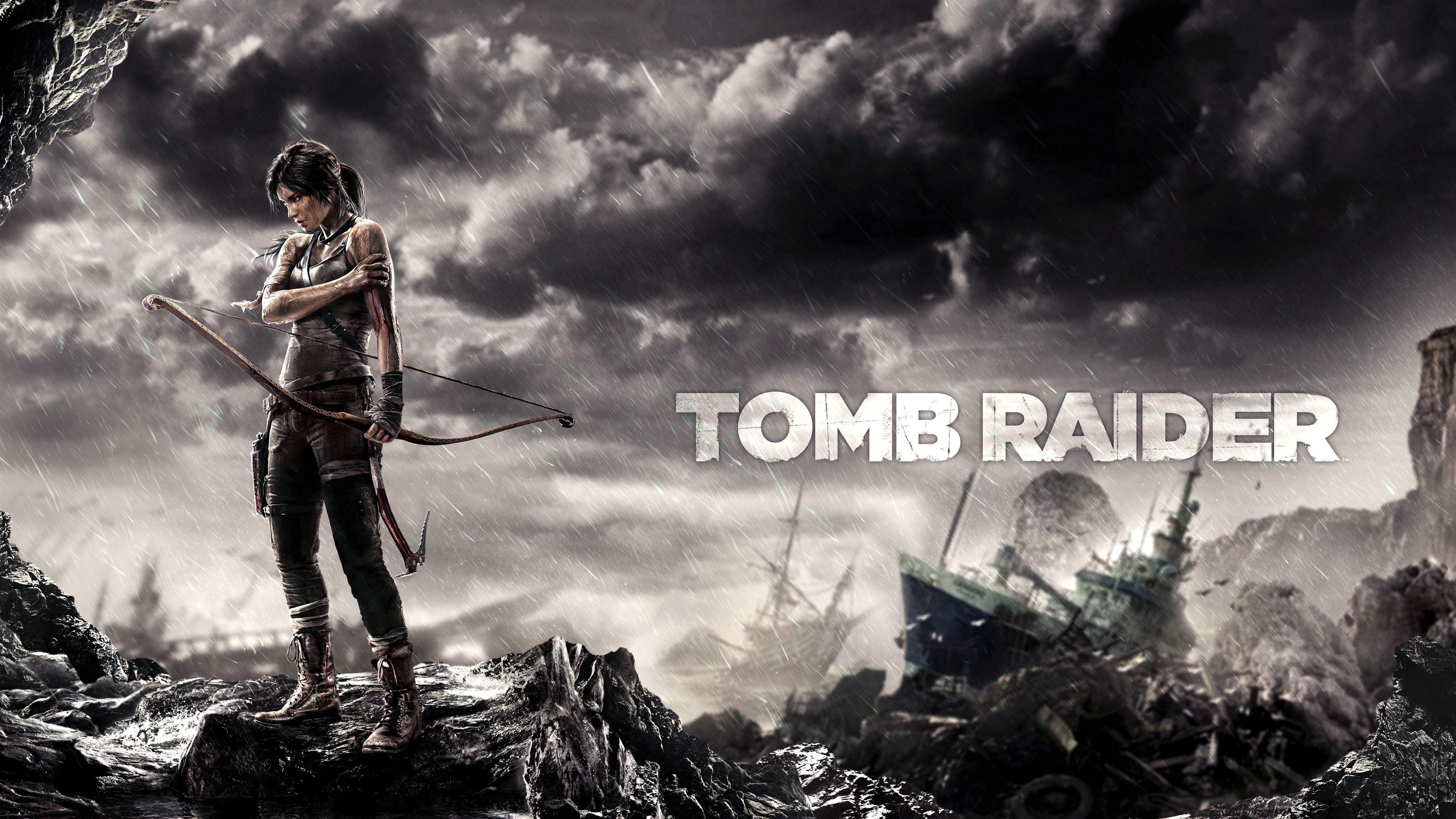3840x2160 Wallpaper Tomb Raider, Lara Croft, bow, rainy 3840x2160 UHD 4K Picture, Image