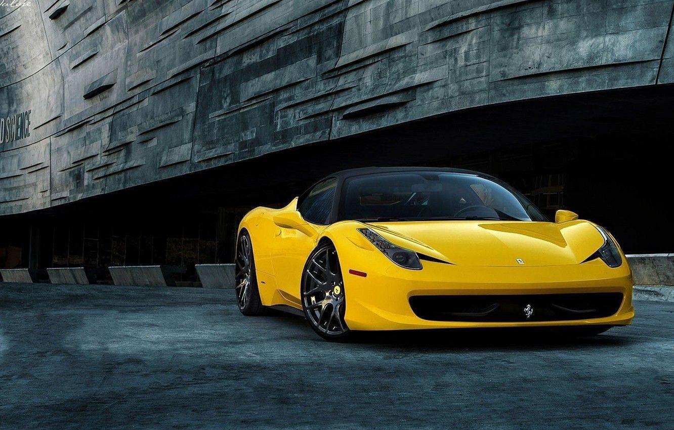 1332x850 Wallpaper ferrari, sportcar, yellow, 458 Italia image for desktop, section ferrari