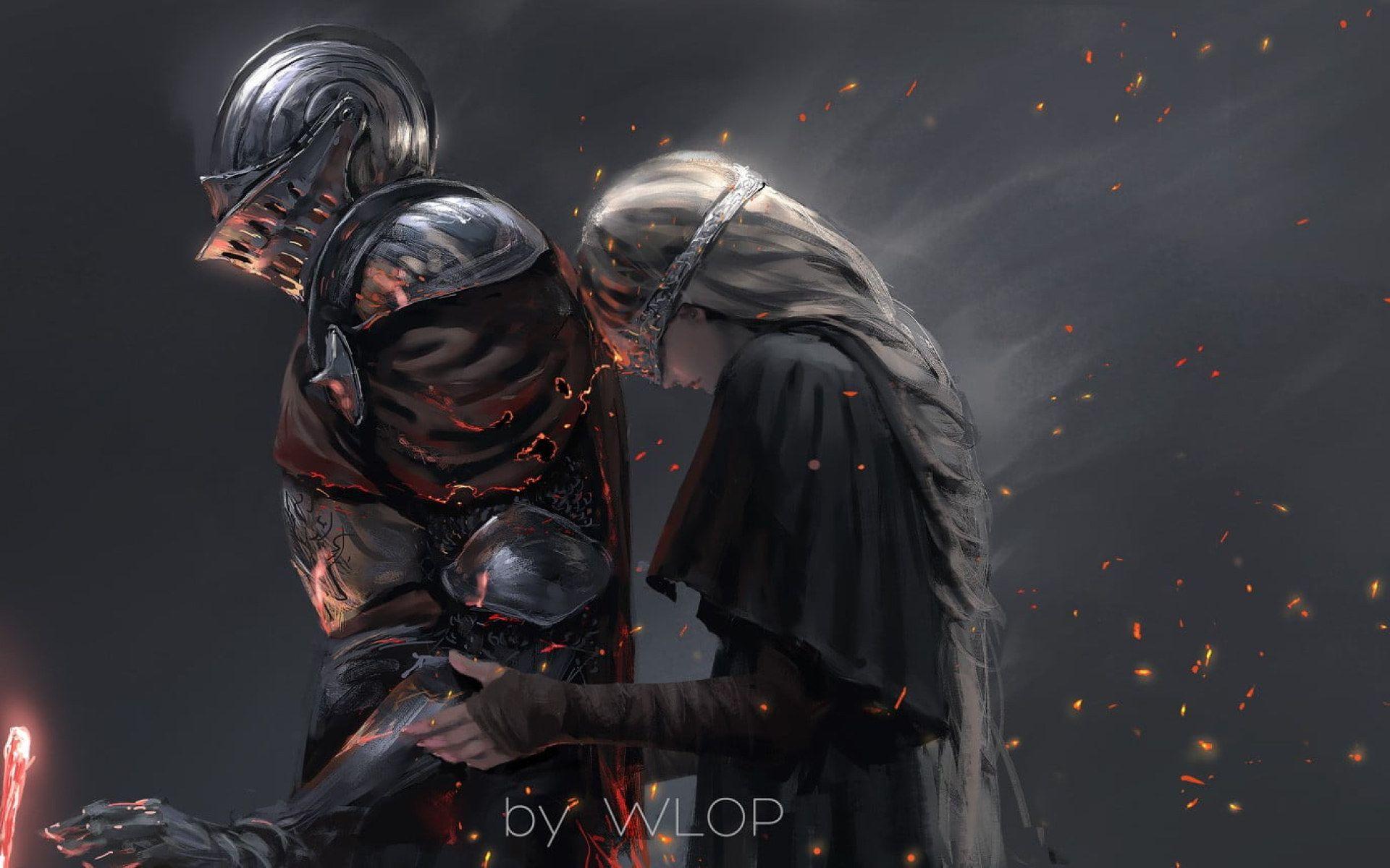 1920x1200 Knight and Princess wallpaper, fantasy art, digital art, Dark Souls III • Wallpaper For You HD Wallpaper For Desktop & Mobile