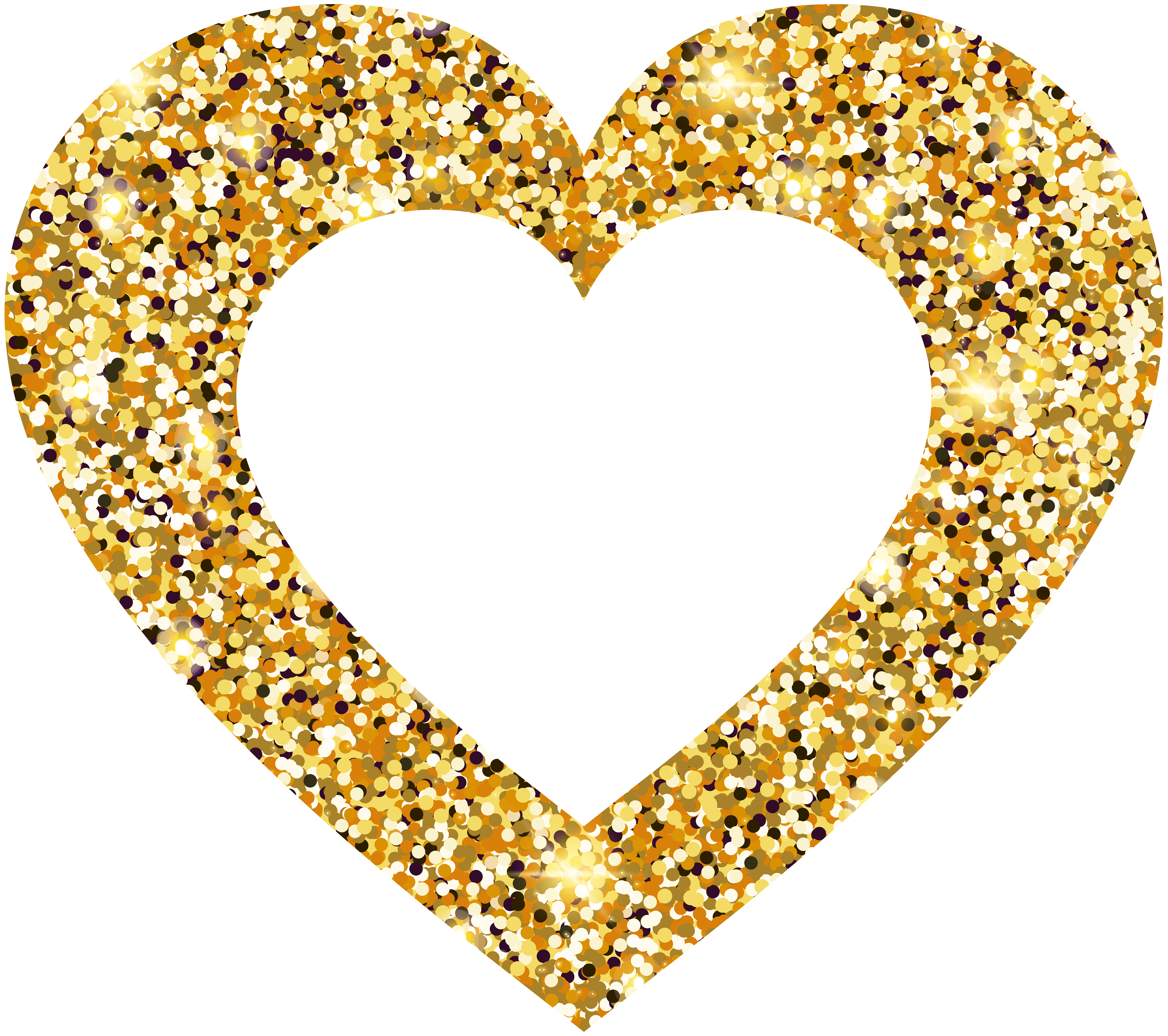 6000x5324 Golden Heart Transparent Clip Art Quality Image And Transparent PNG Free Clipart