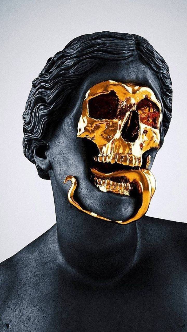 720x1280 Golden skull wallpaper
