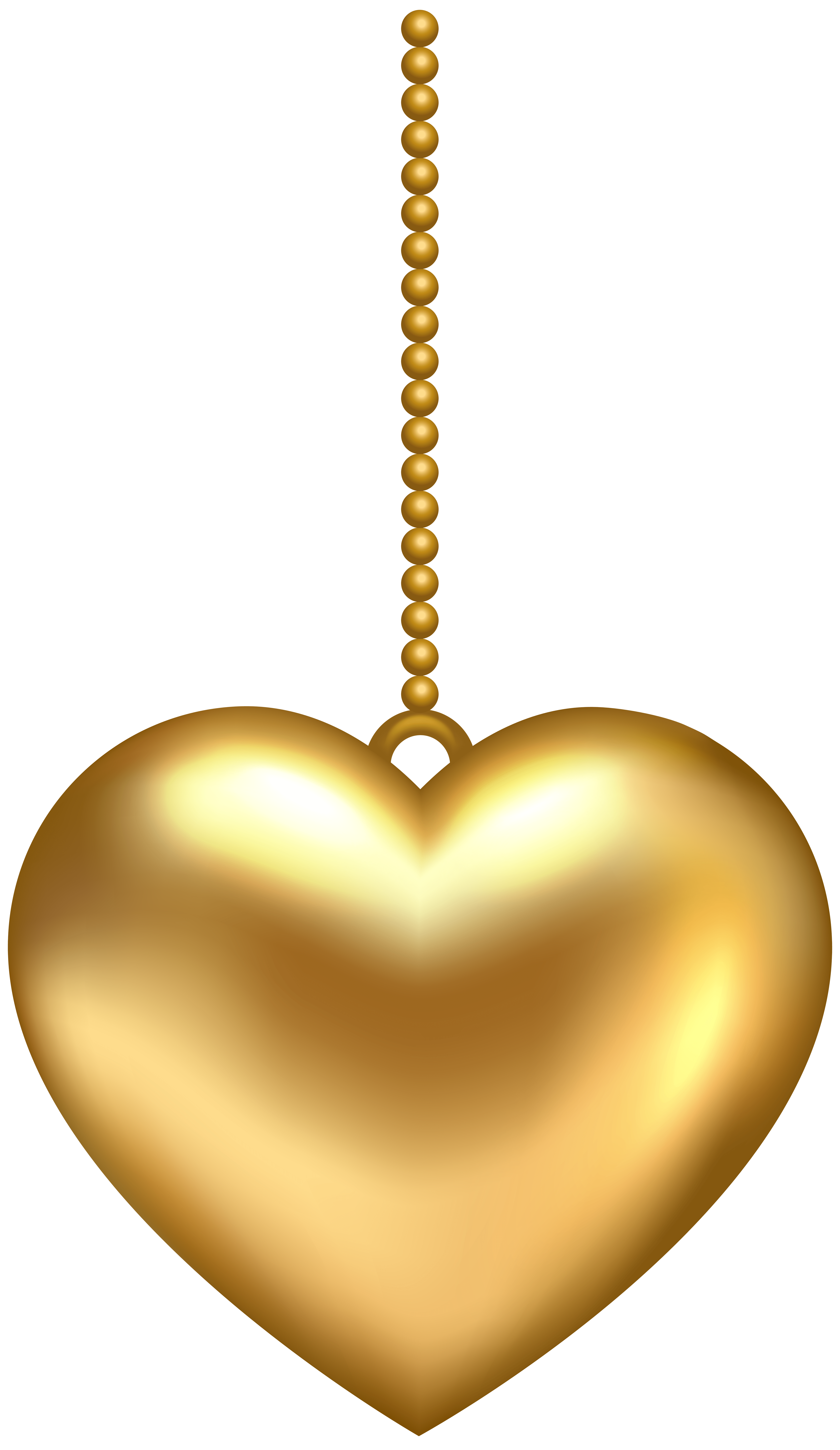 4636x8000 Hanging Golden Heart PNG Clip Art Image Quality Image And Transparent PNG Free Clipart