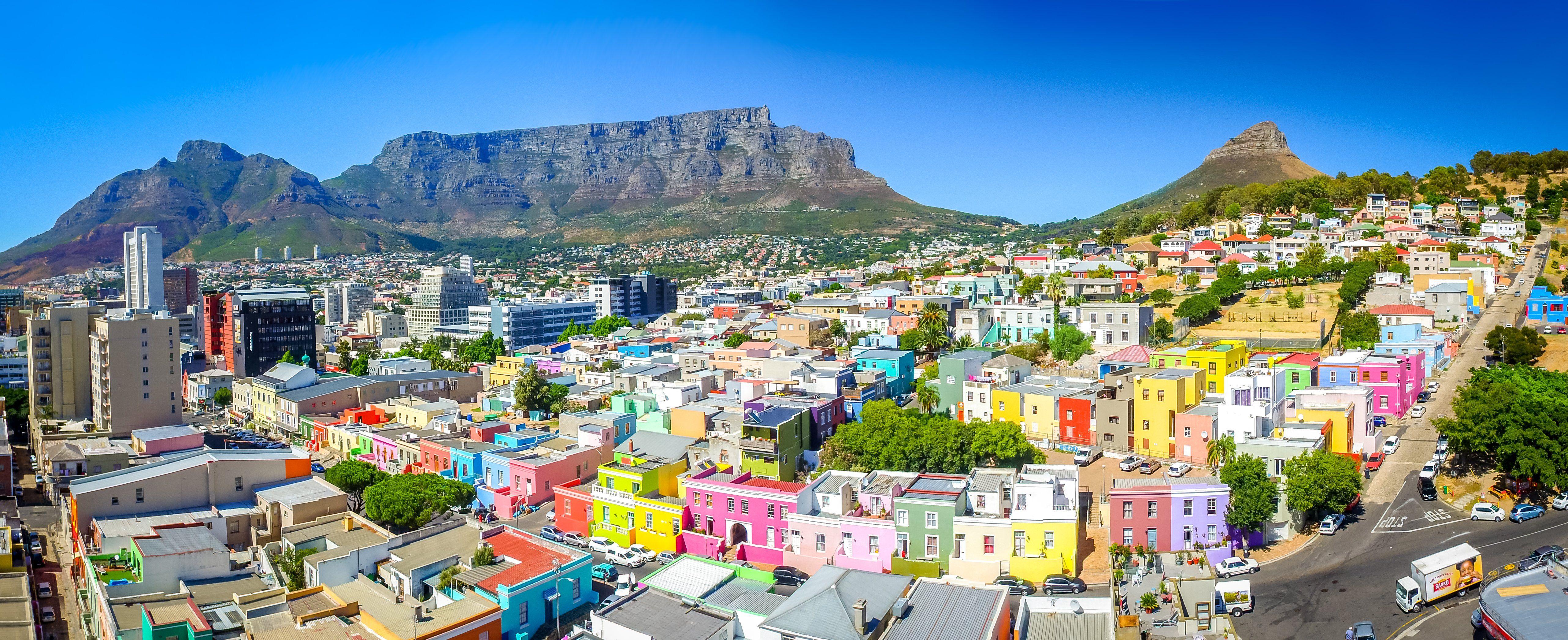 5127x2092 Cape Town, Mountains, South Africa, Table Mountain, Bo Kaap, City, Building Wallpaper HD / Desktop and Mobile Background