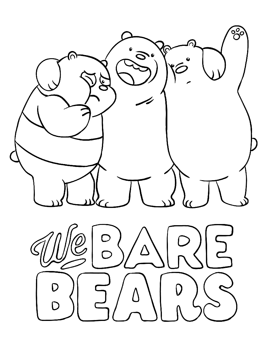927x1200 We Bare Bears Wallpaper Coloring Page Printable for Kids