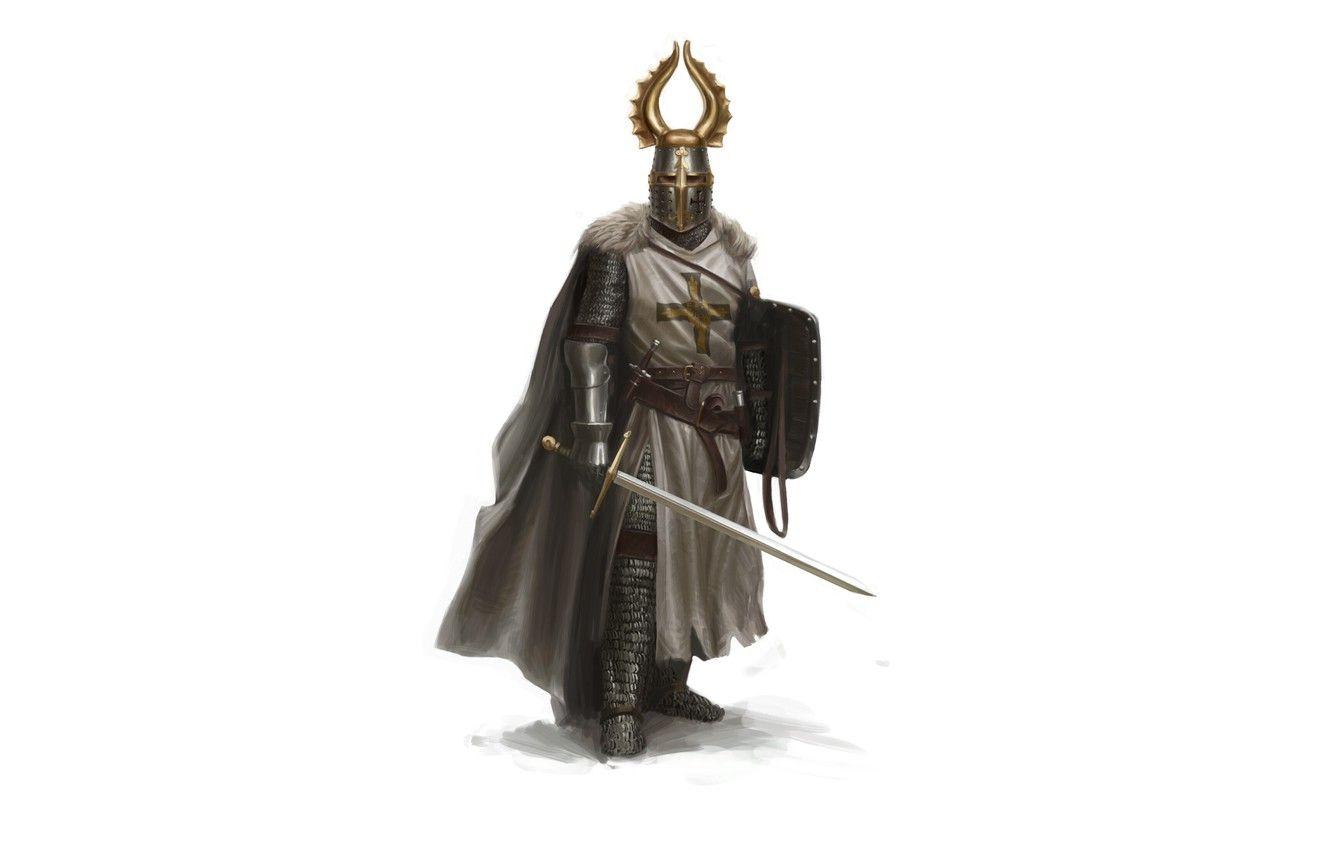 1332x850 Wallpaper Minimalism, Armor, Sword, Helmet, Knight, Shield, Knight, Minimalism, Sword, Pearls, Shield, Armor, Crusader, God Wants, Teutonic Knight, by Phuong Pham Ngoc image for desktop, section минимализм