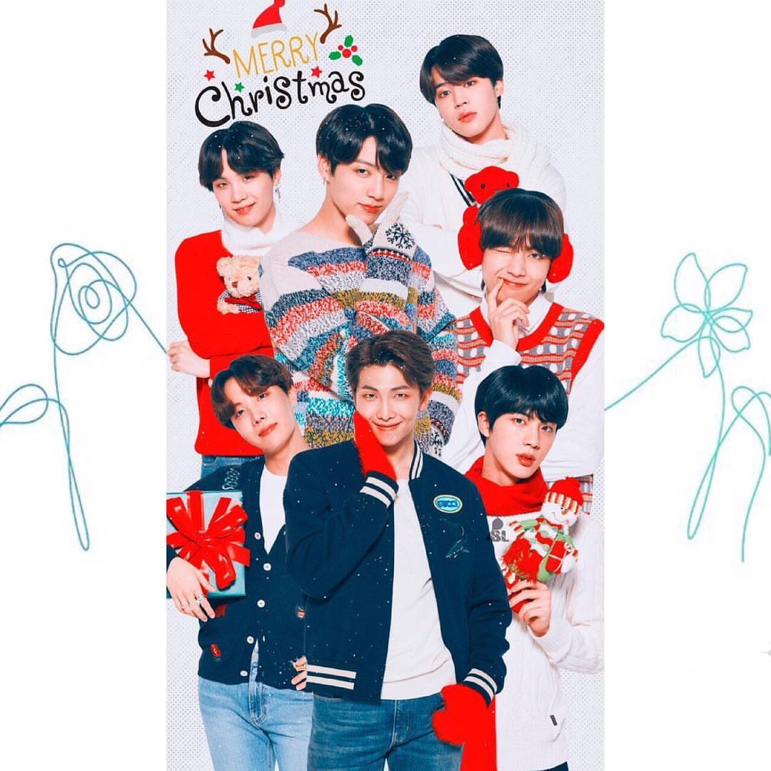 1080x1080 BTS Christmas Wallpaper