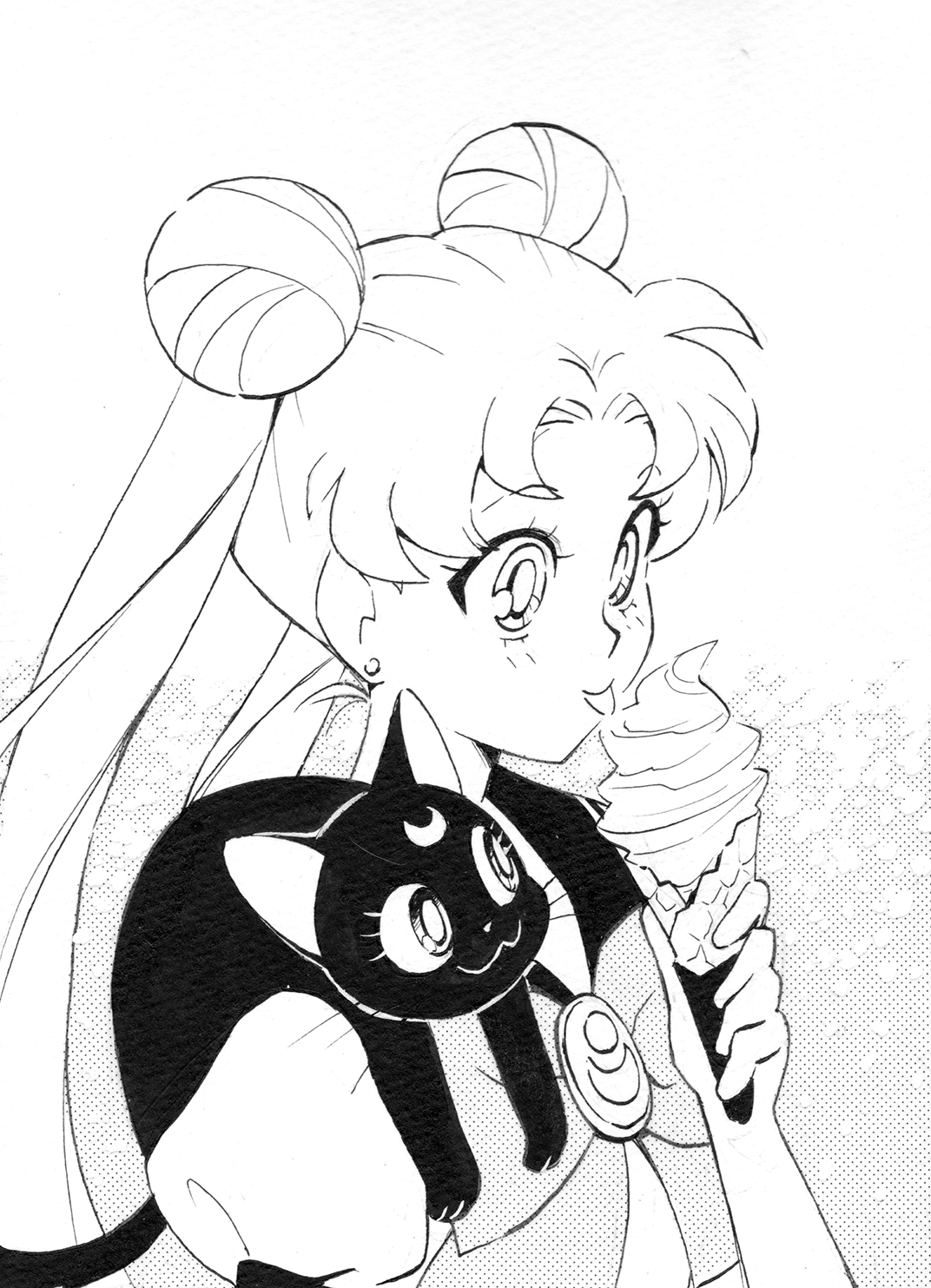 1072x1483 galoupop: Inktober Day 1! ODANGO ATAMA. Sailor moon fan art, Sailor moon art, Sailor moon wallpaper