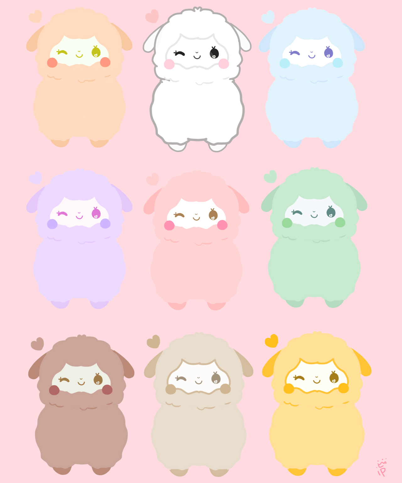 1280x1536 Cartoon Rainbow Alpacas .