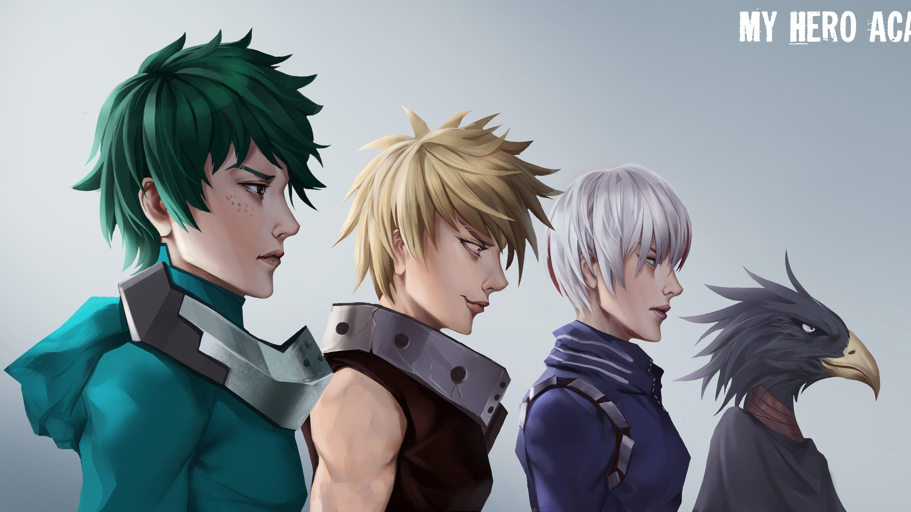 3840x2160 Download 3840x2160 My Hero Academia, Shoto Todoroki, Izuki Midoriya, Katsuki Bakugou, Fumikage Tokoyami Wallpaper for UHD TV
