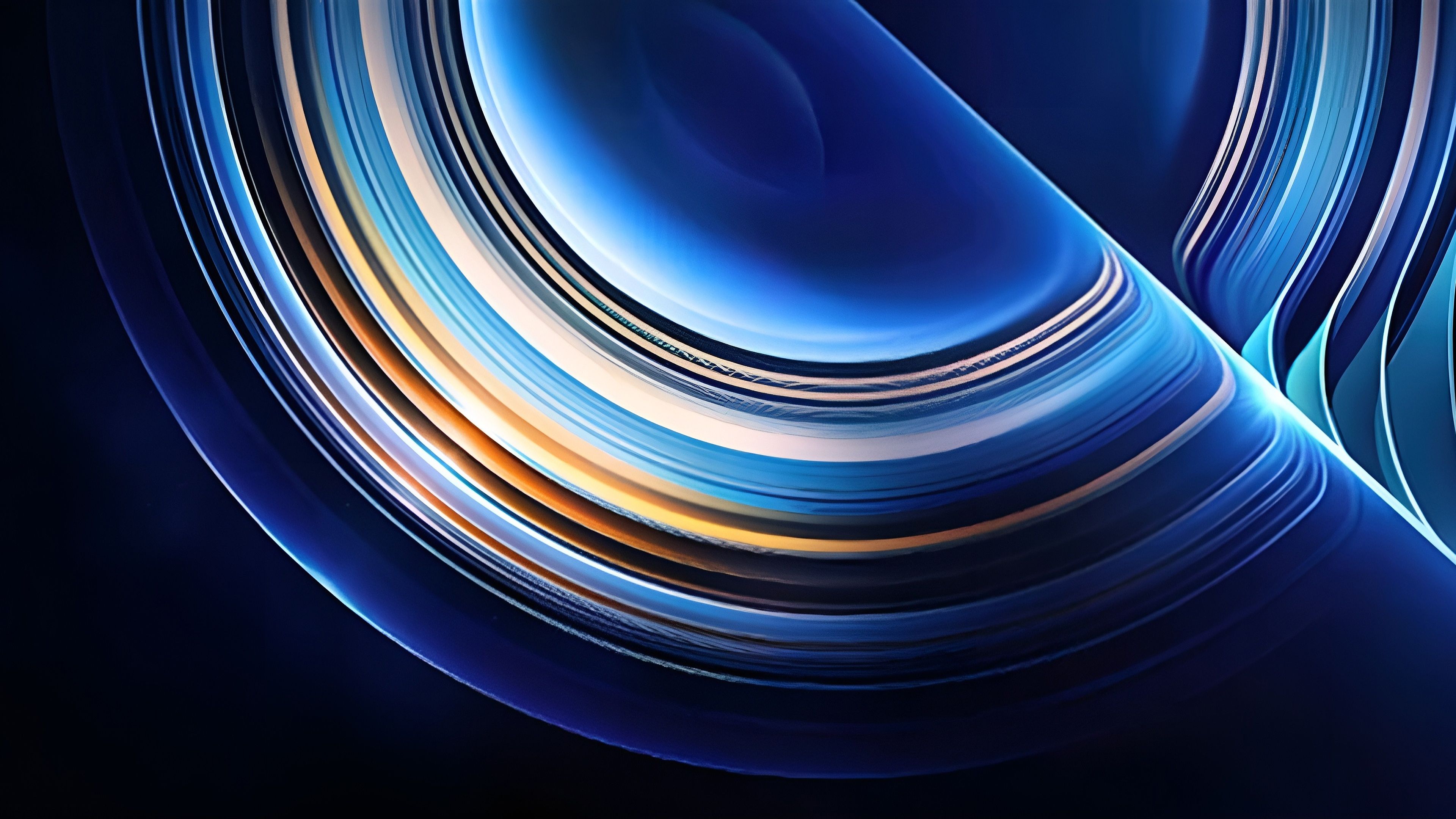 3840x2160 Rings Wallpaper 4K, Blue background, Redmi K50 Pro
