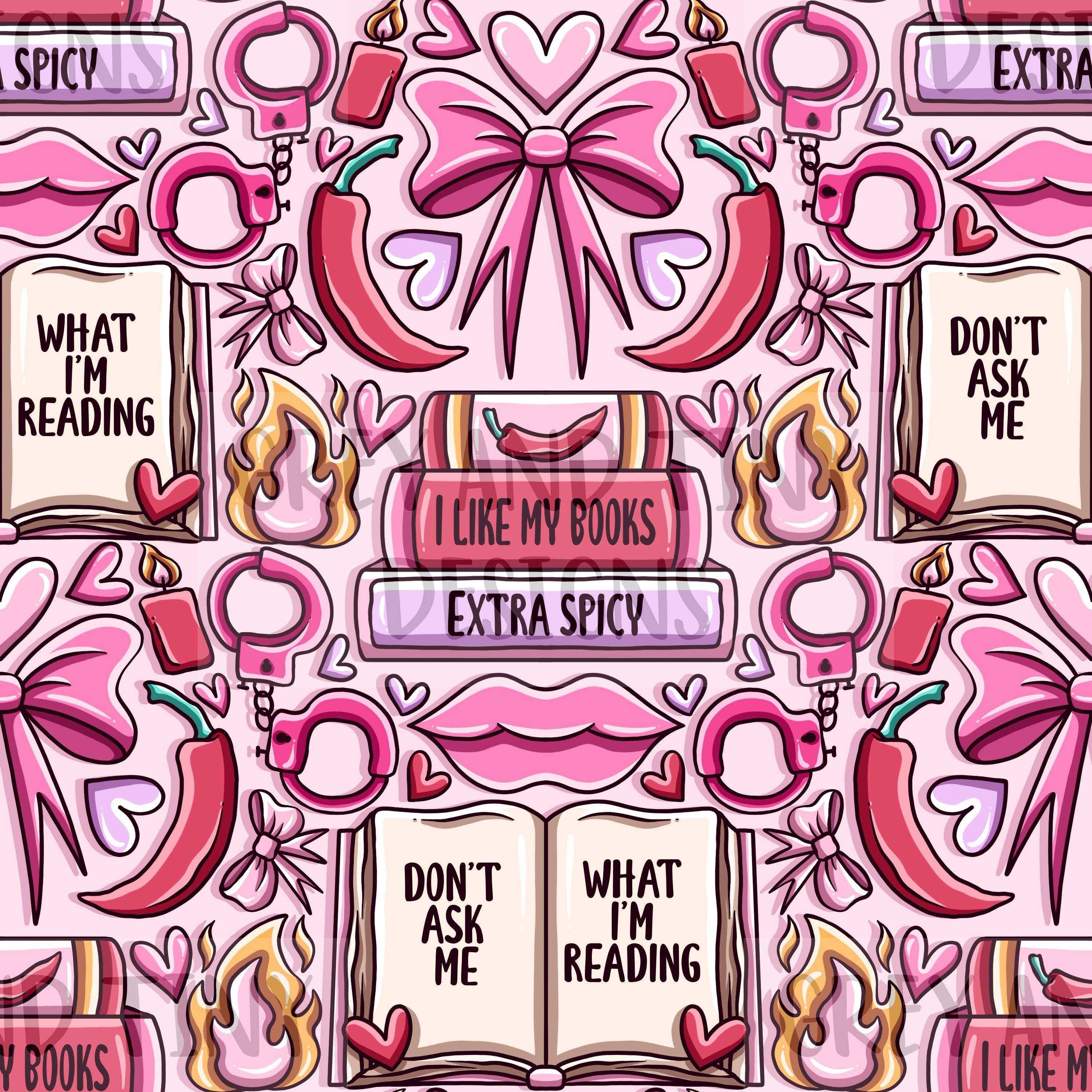 3000x3000 SPICY SMUT BOOK Seamless Pattern, Romance Book Repeat, Book Club Print, Fabric and Wallpaper Design
