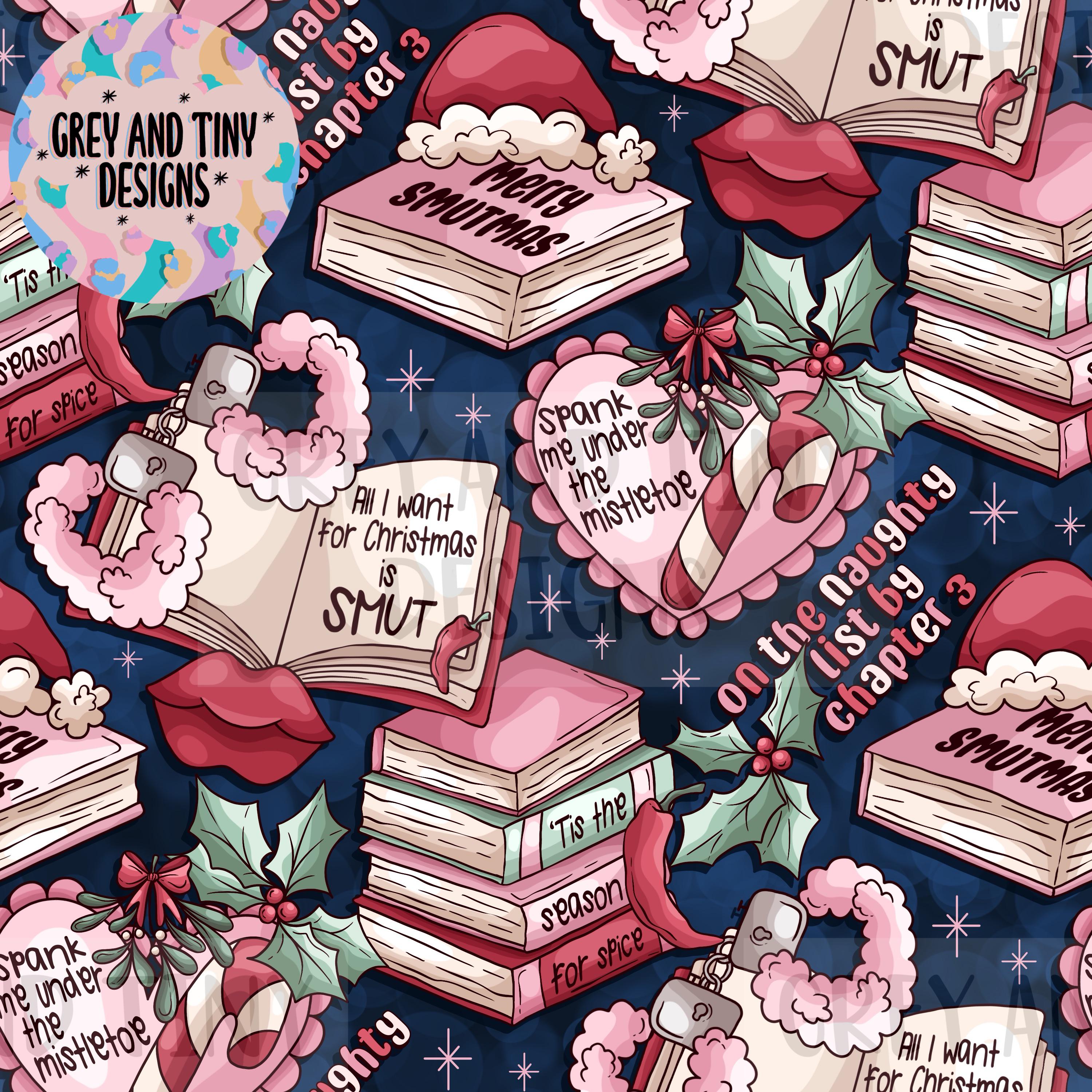 3000x3000 SPICY SMUT CHRISTMAS, Smutmas, Spicy Season, Book Era Design, Booktok, Bookish Era, Seamless Design, Digital Download, Non Exclusive