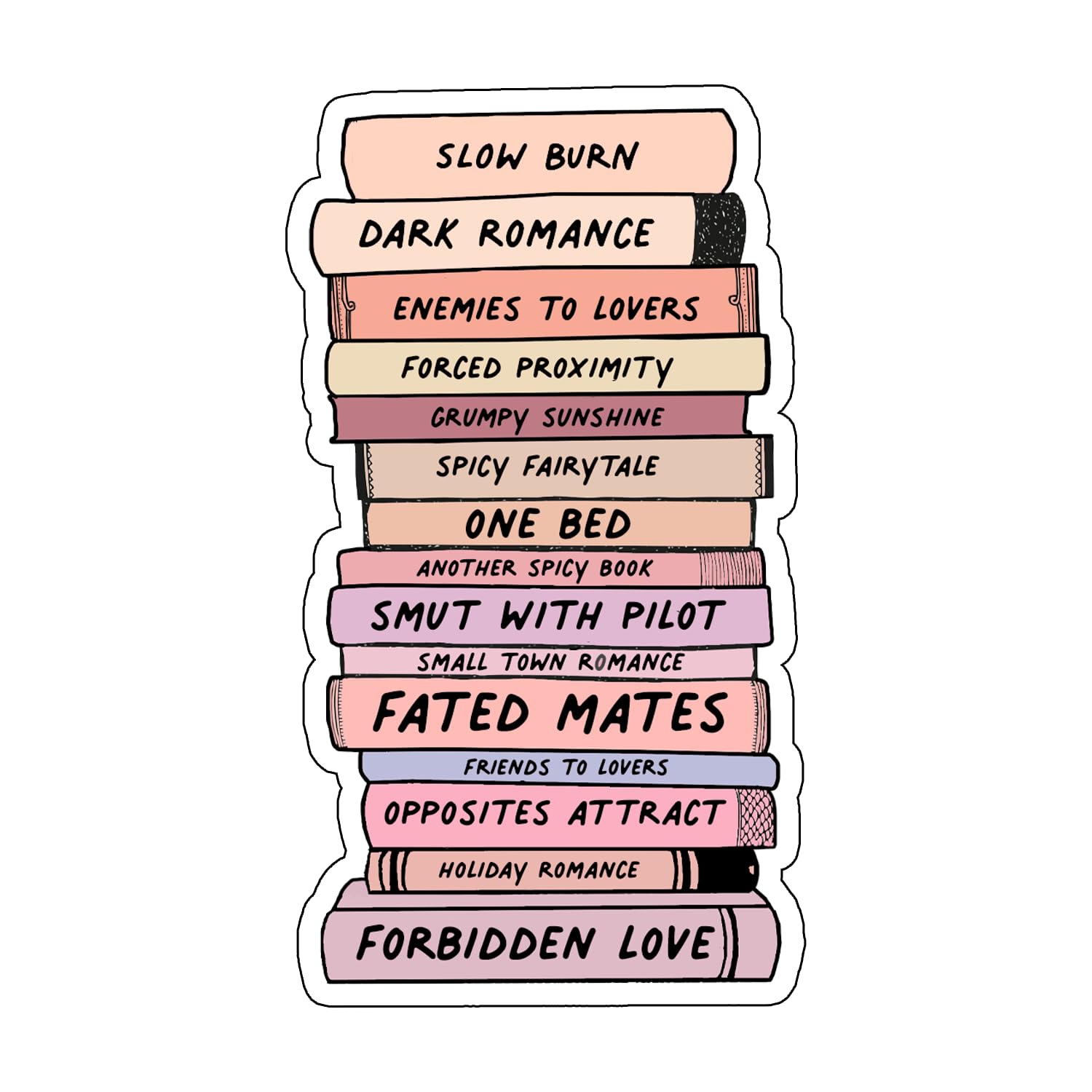 1500x1500 Smut List & Enemies To Lovers Book Sticker & E Reader Gift For Book Lovers (3in) : Toys & Games