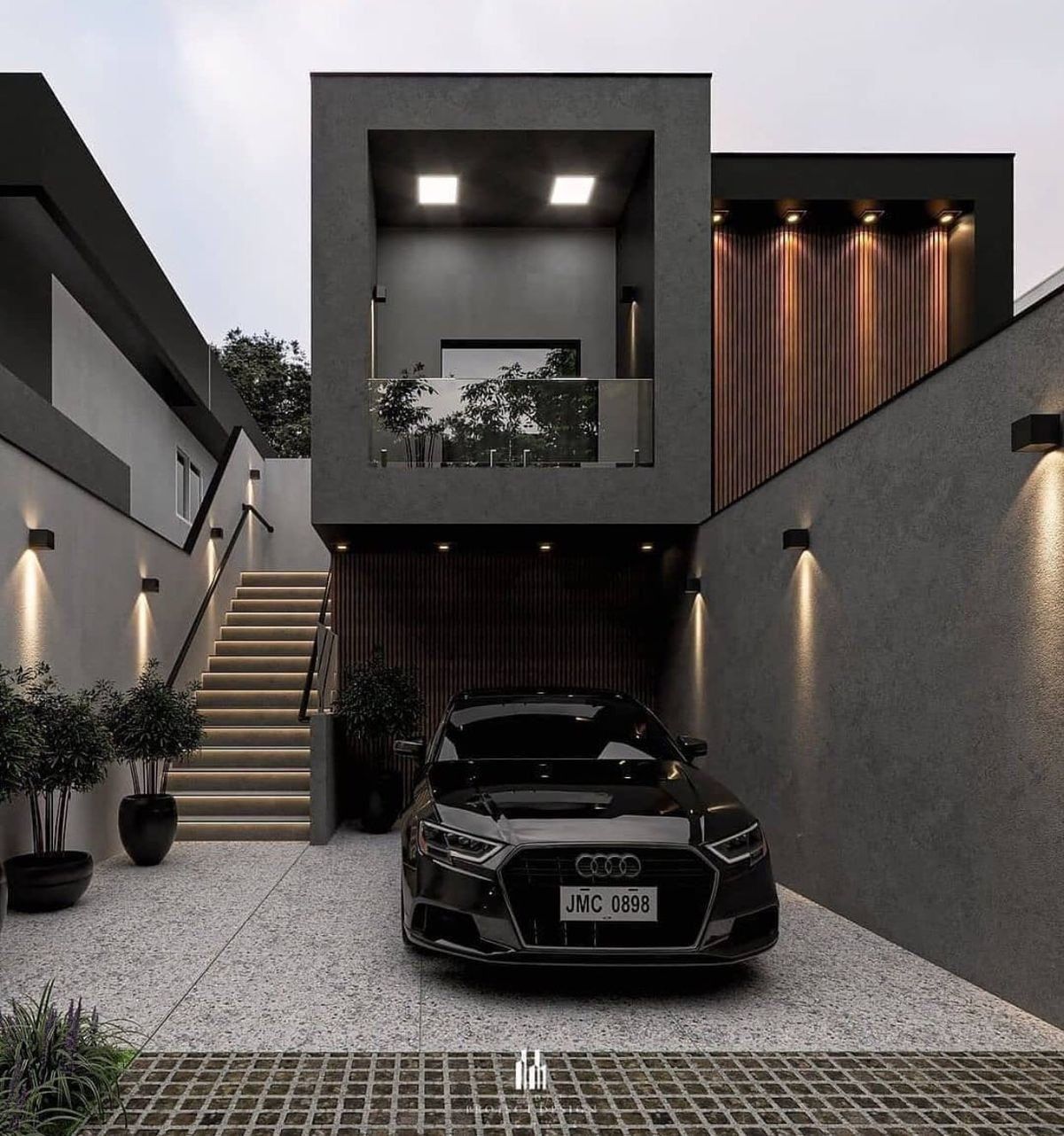 1200x1282 House With Luxury Car Wallpaper