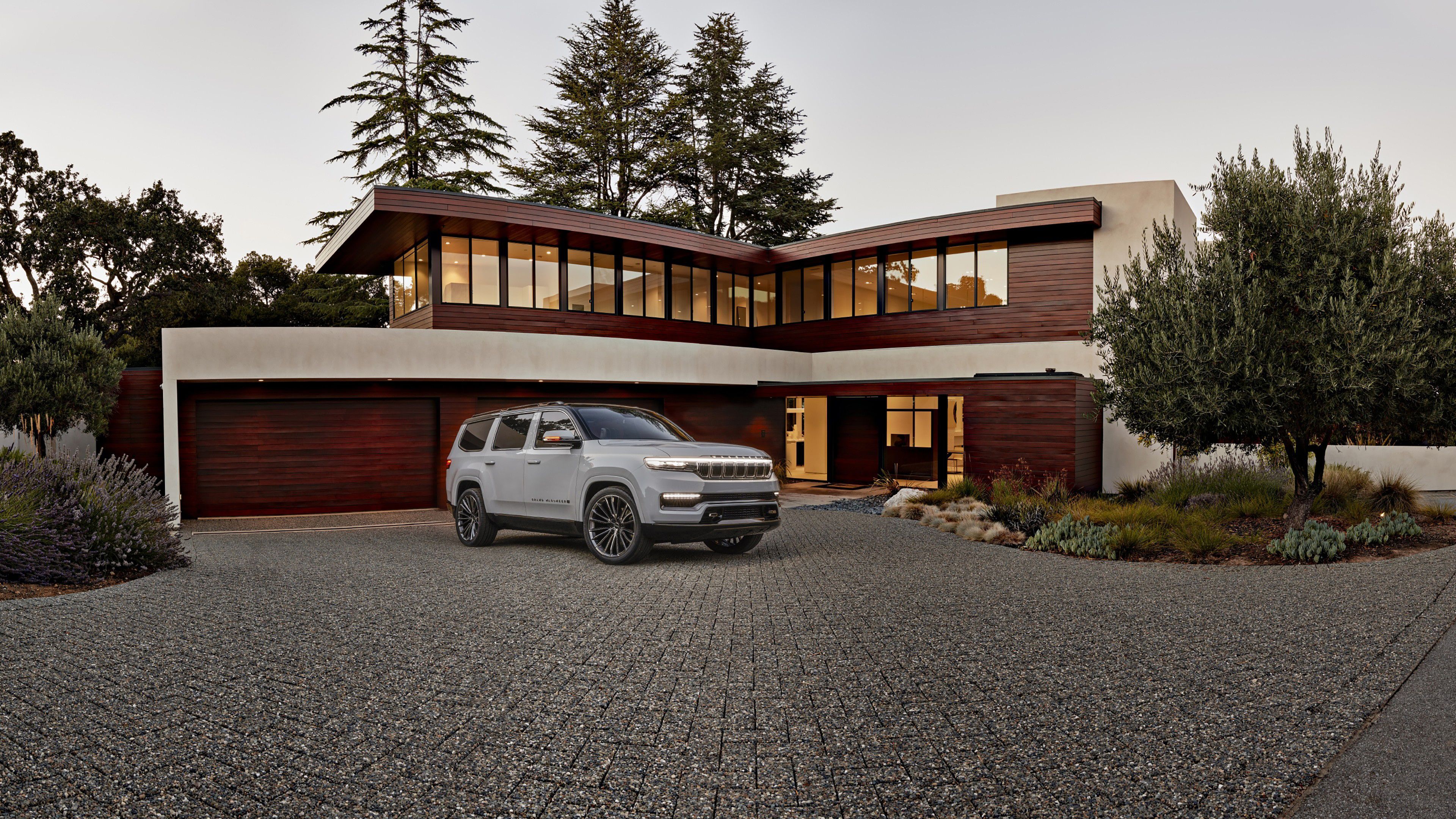 3840x2160 House With Car Wallpaper