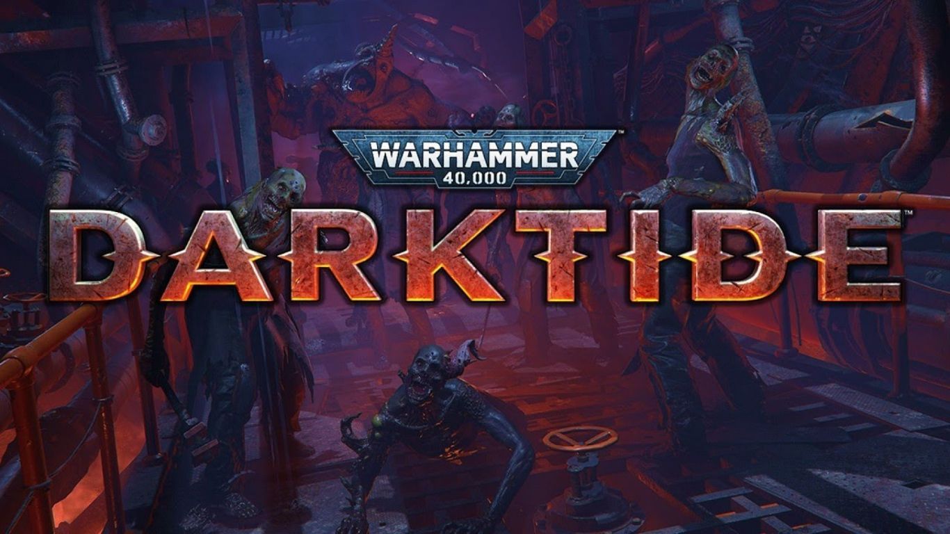 1366x768 Warhammer 000 game poster. Darktide, 2021 Desktop wallpaper 1366x768